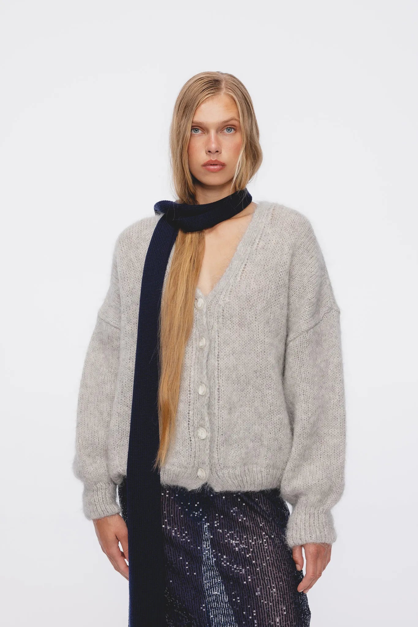 Sweter Selma Jasny Szary Melanż