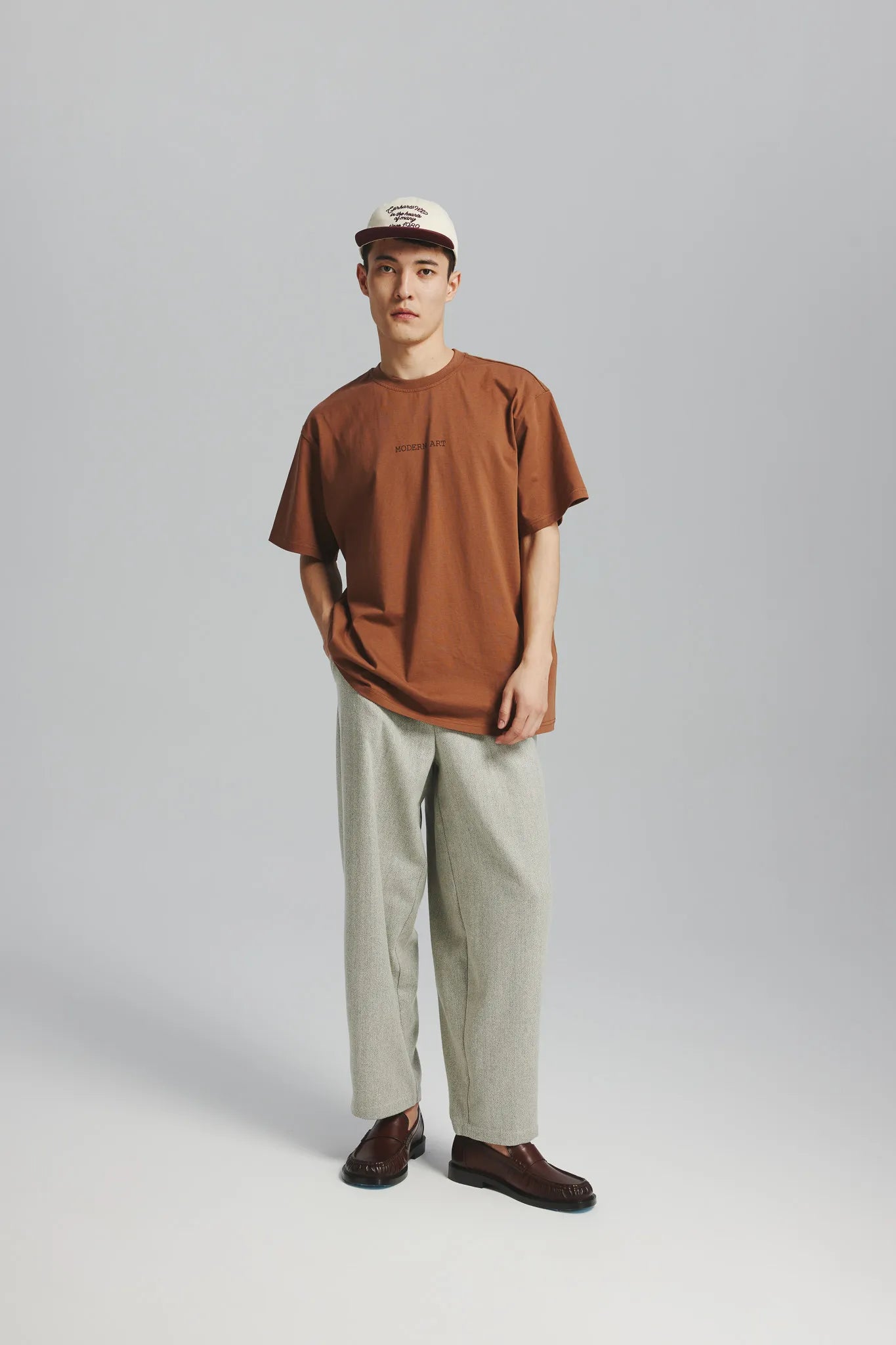 T-shirt Dru Print Orzechowy