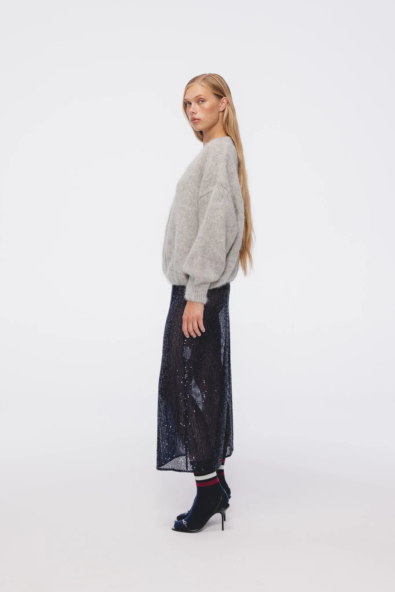 Sweter Selma Jasny Szary Melanż