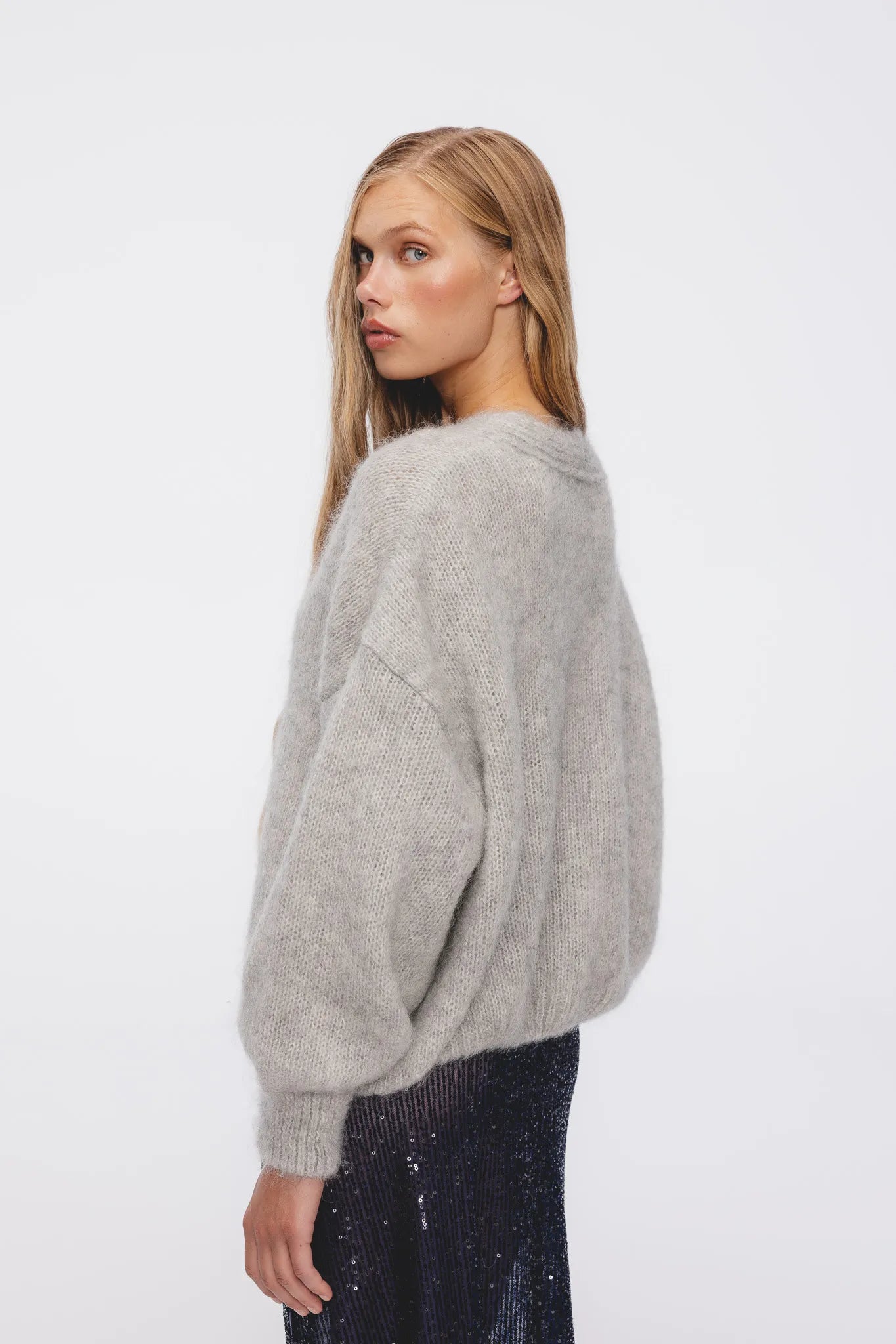 Sweter Selma Jasny Szary Melanż