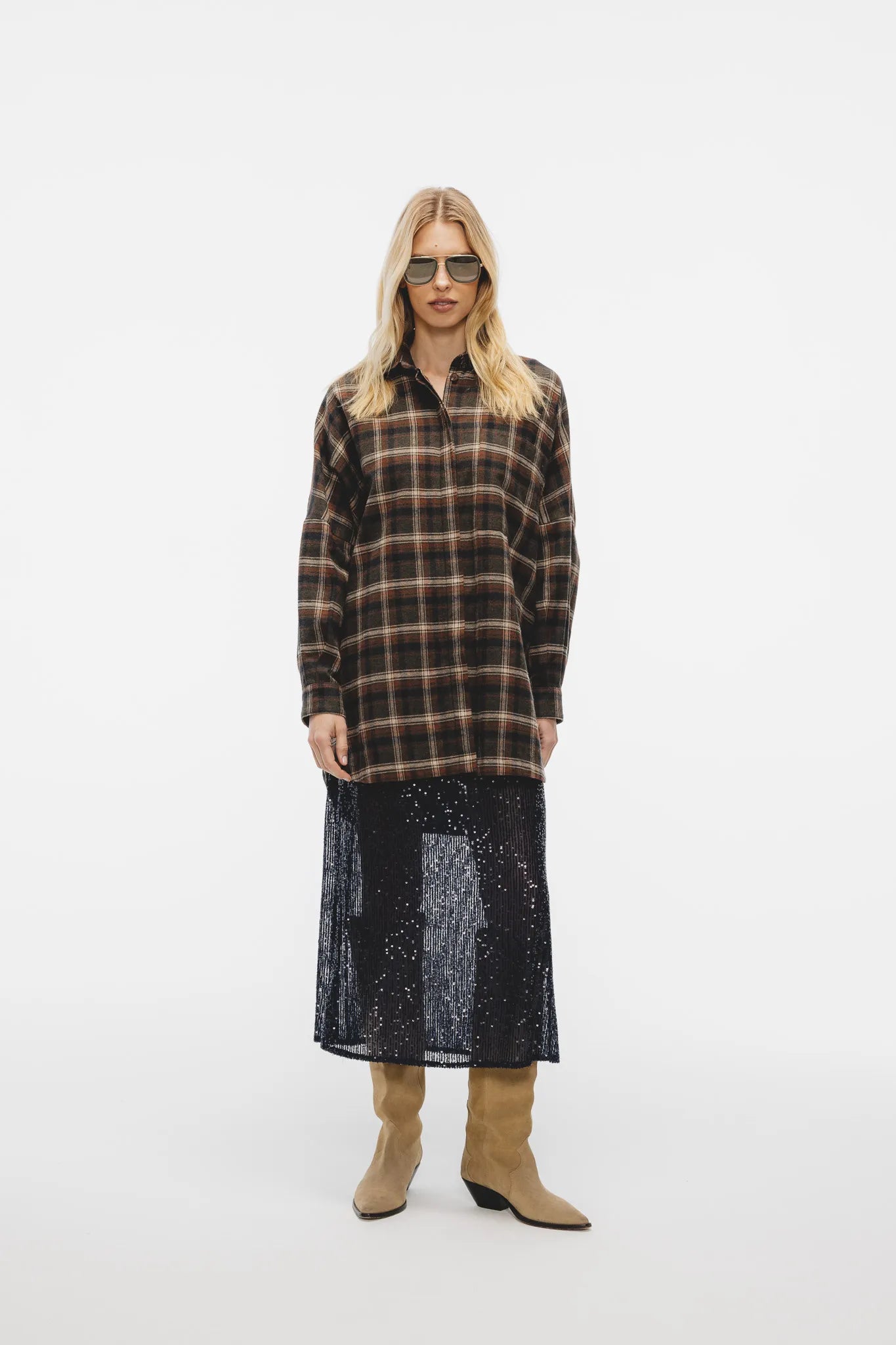 Koszula Berta Zielony-Brąz