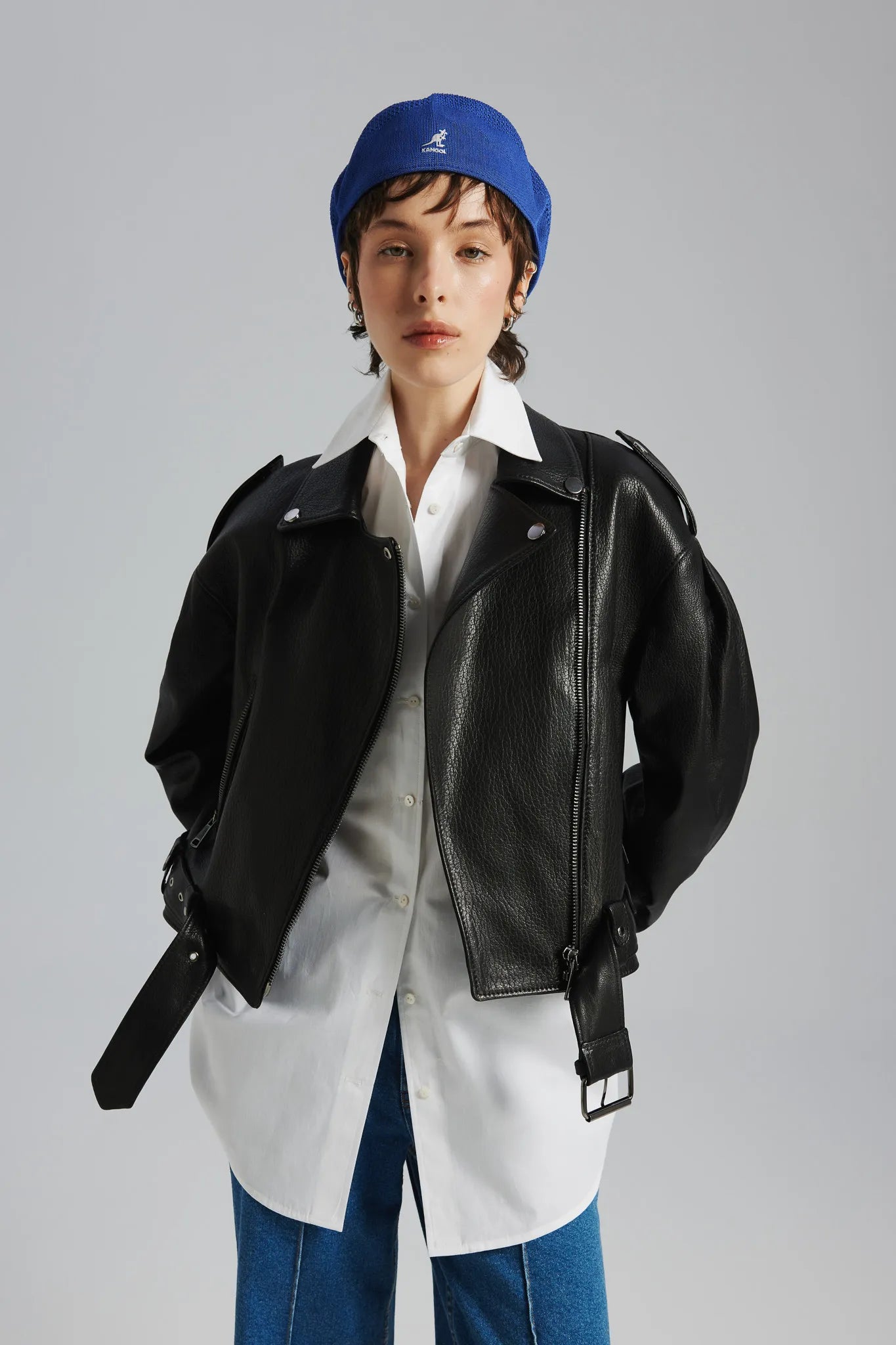 Kurtka skórzana Roxie Czarny