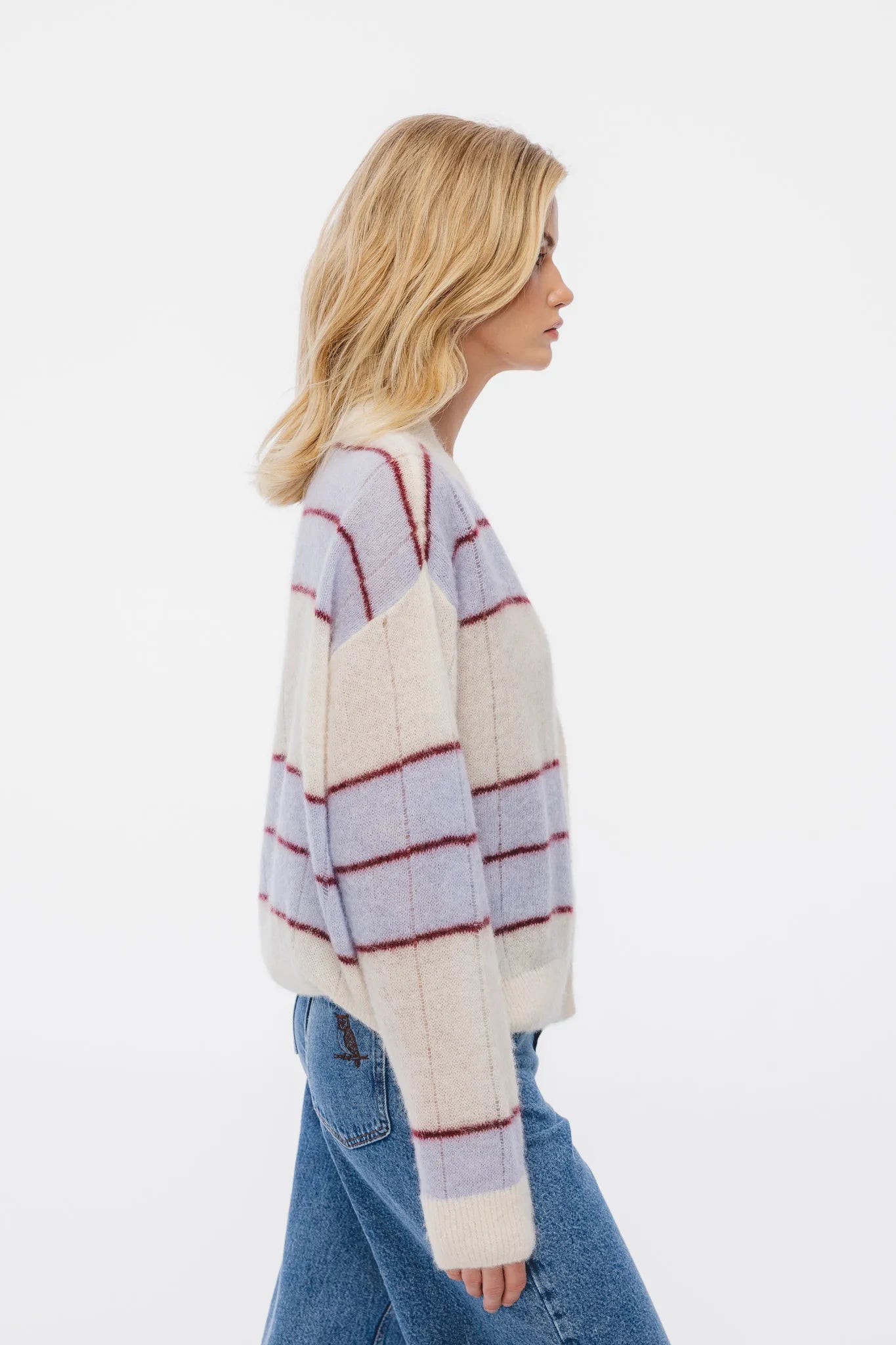 Sweter Kami Śmietankowo-Błękitny