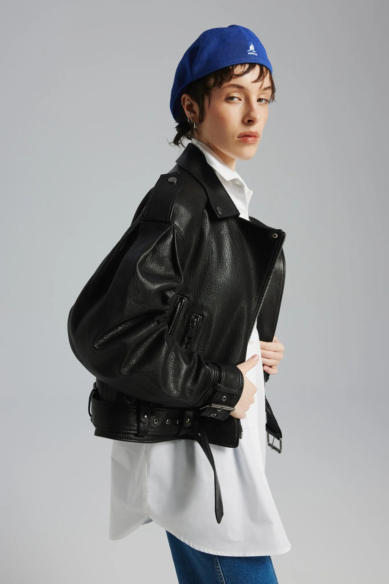 Kurtka skórzana Roxie Czarny