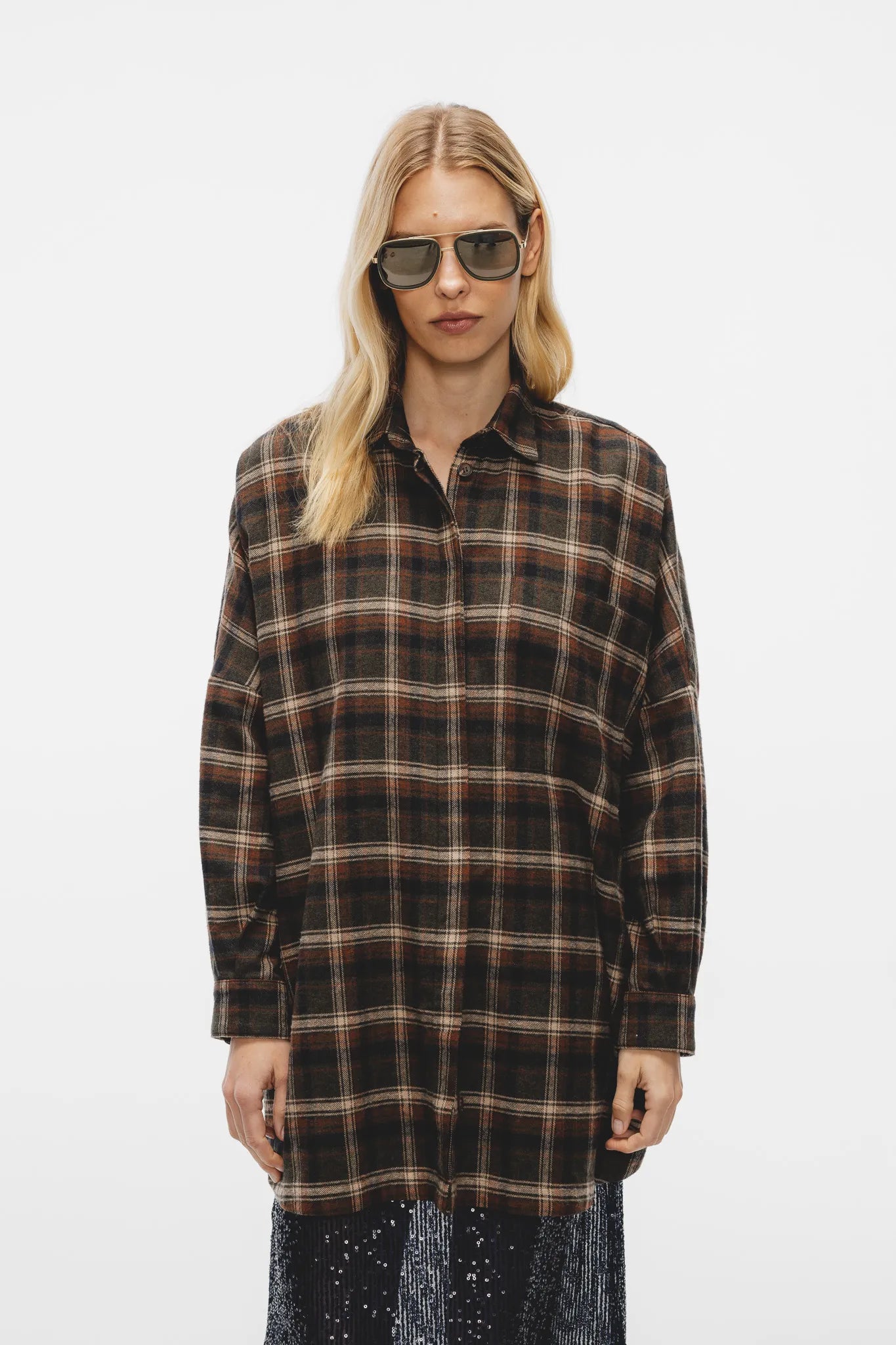 Koszula Berta Zielony-Brąz