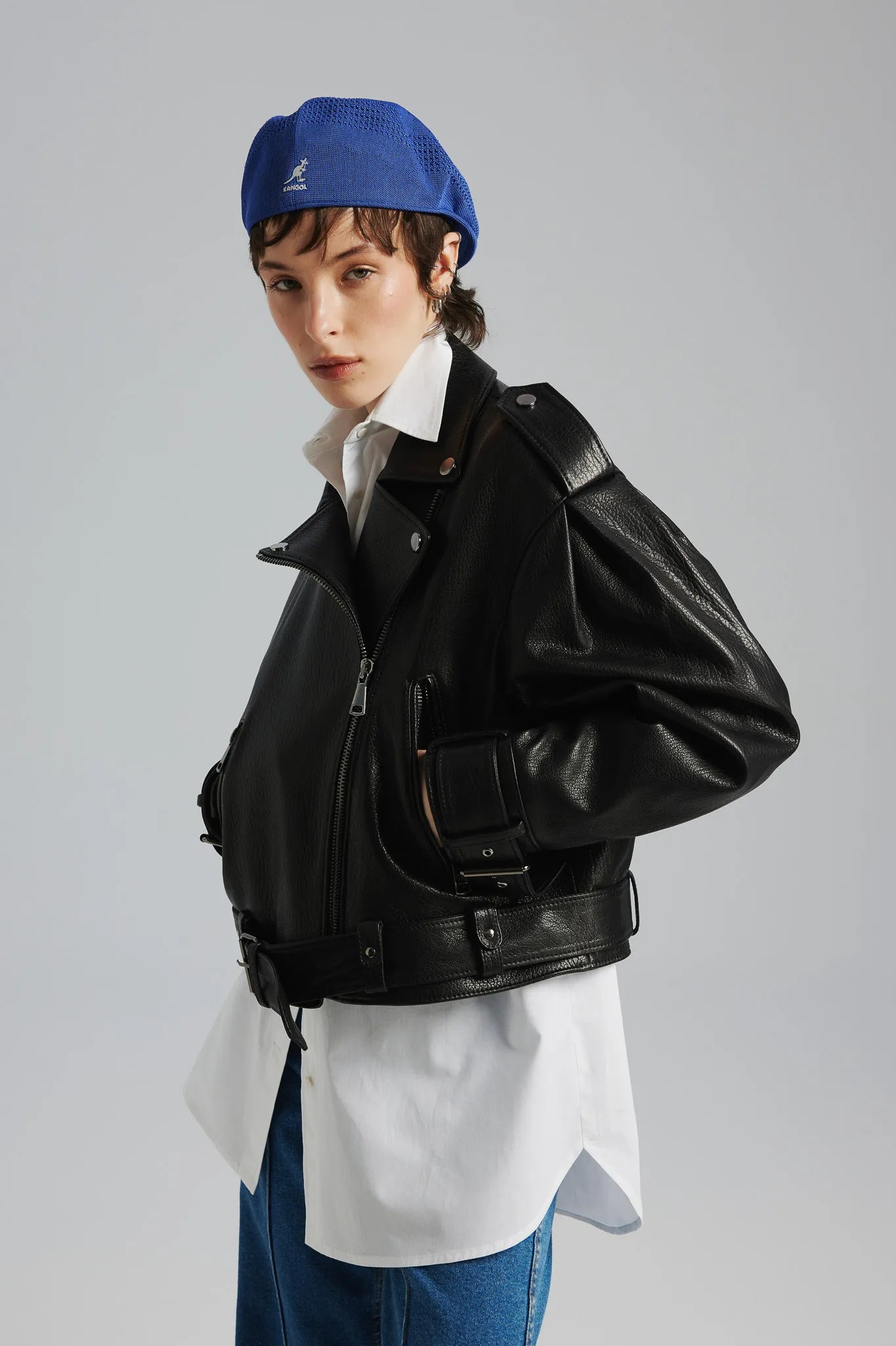 Kurtka skórzana Roxie Czarny