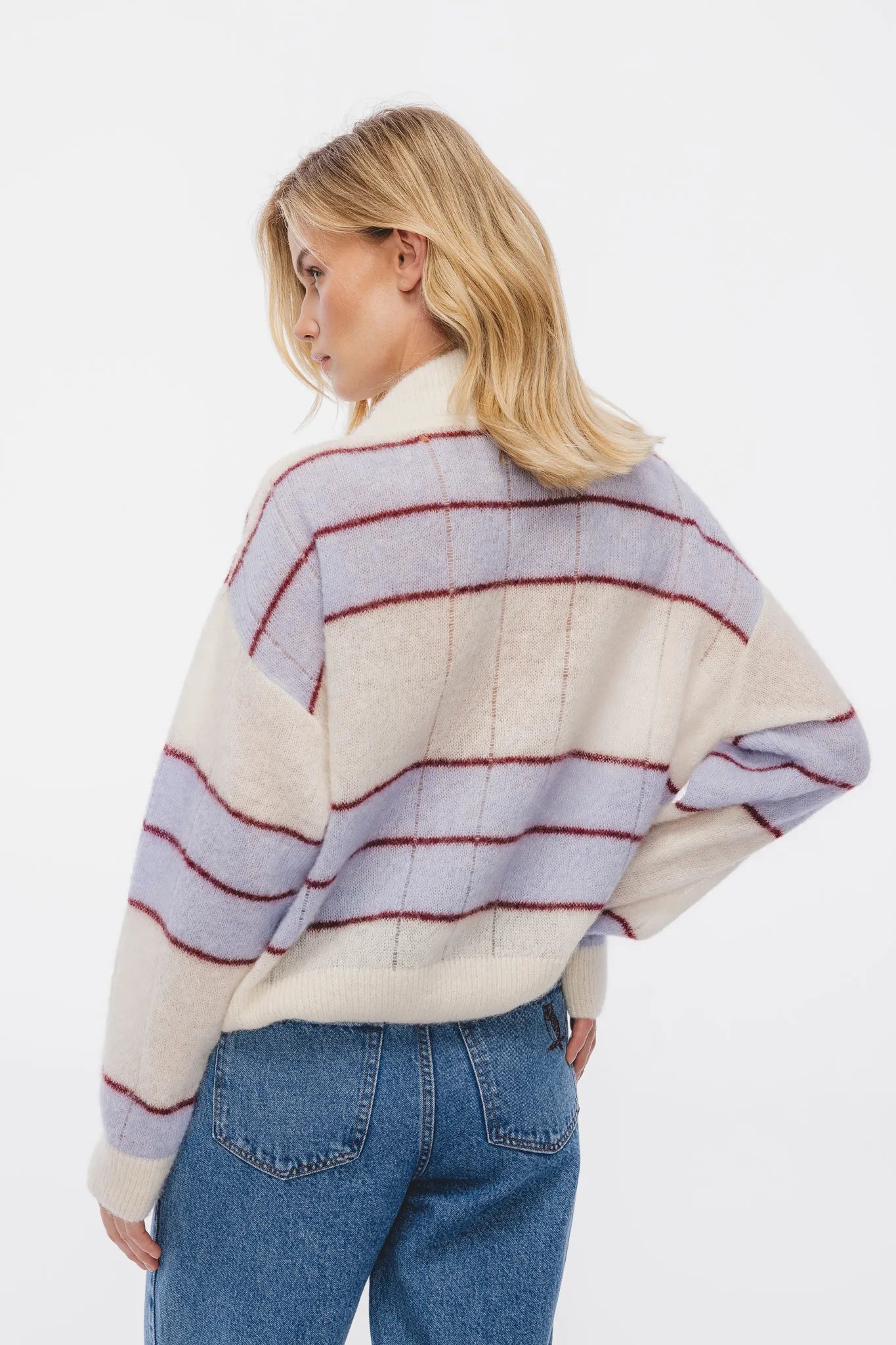 Sweter Kami Śmietankowo-Błękitny