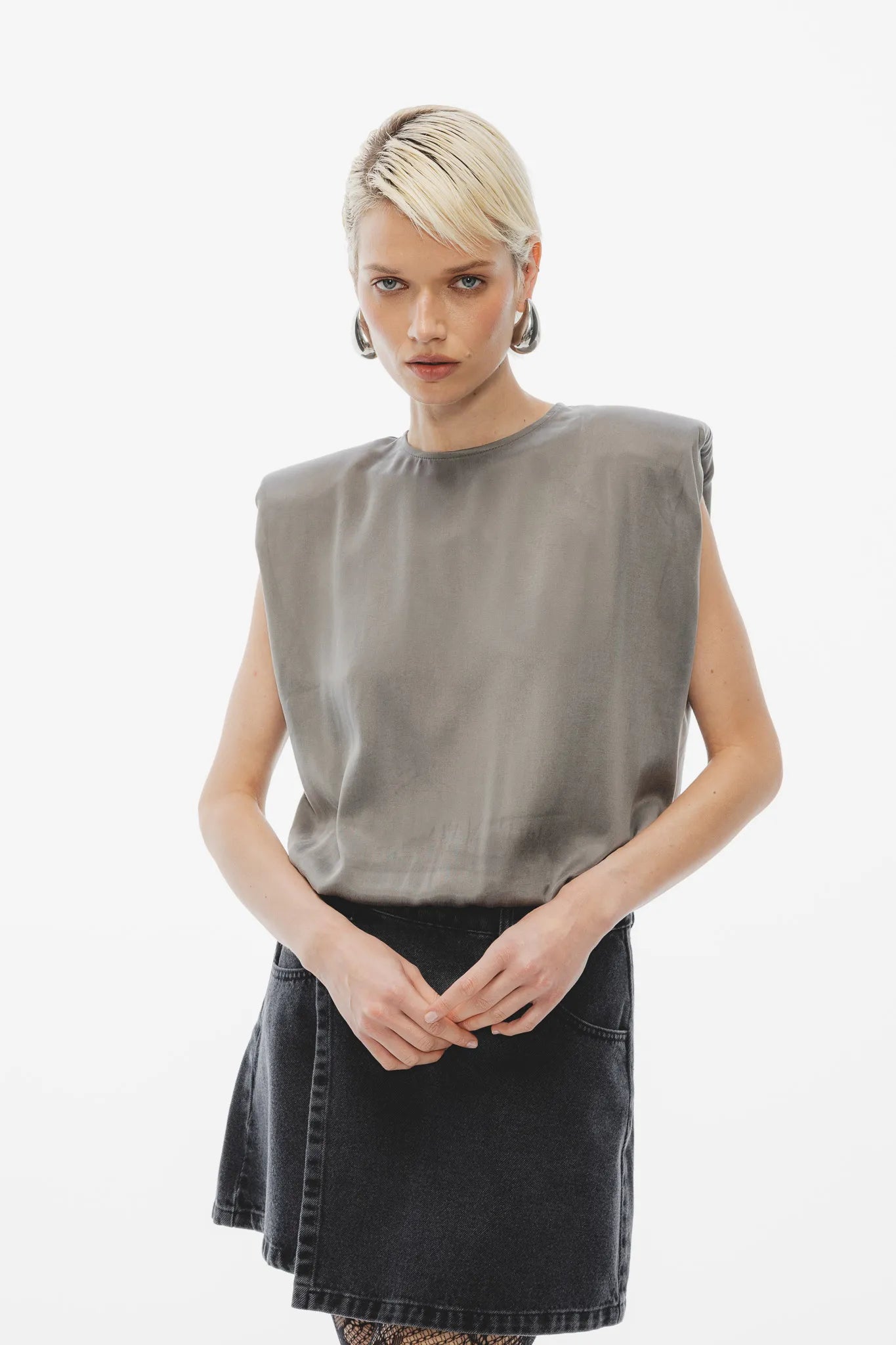 Top Heidi Stalowy Szary