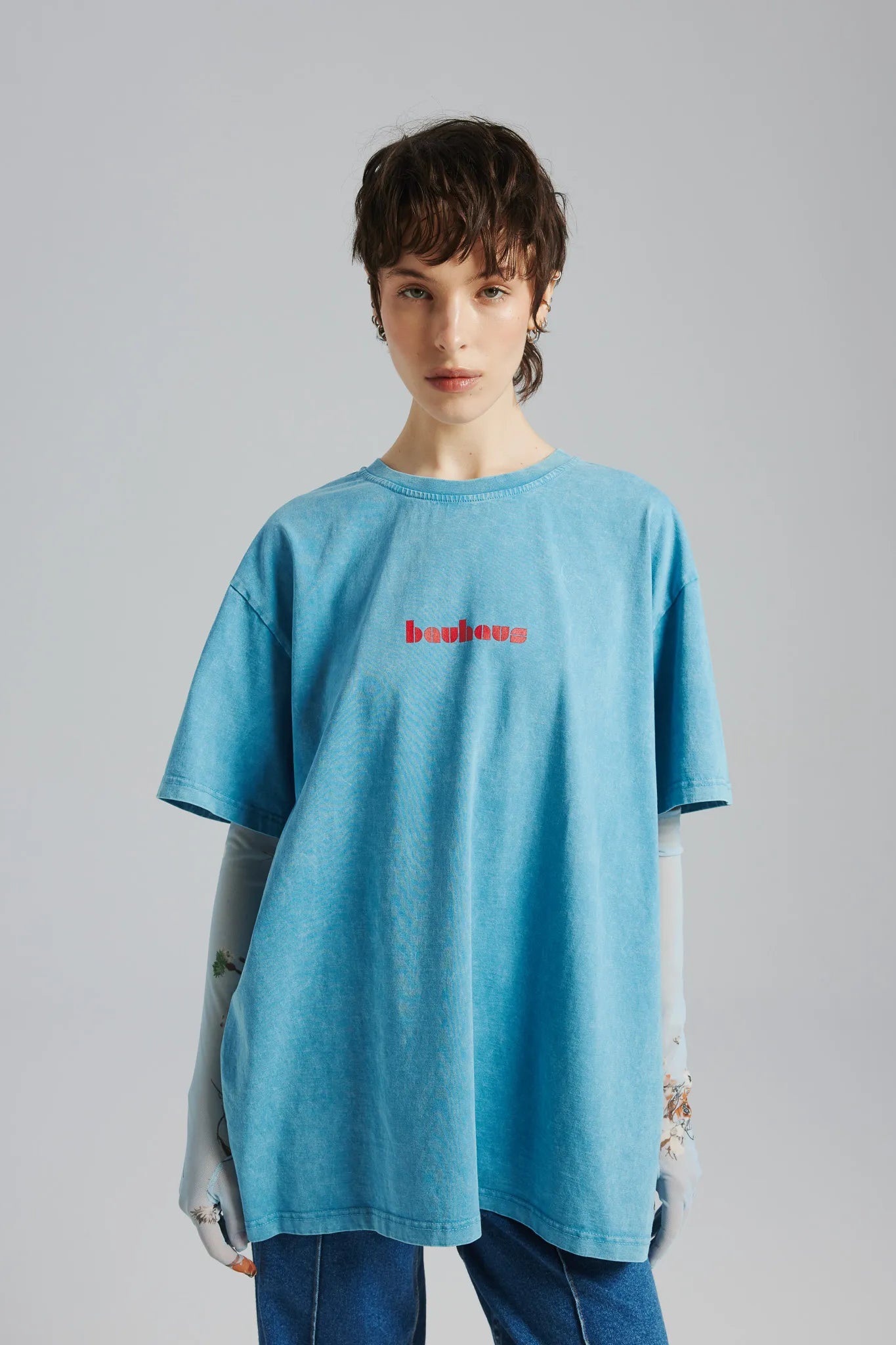 T-shirt Dru Vintage Print Sprany Morski