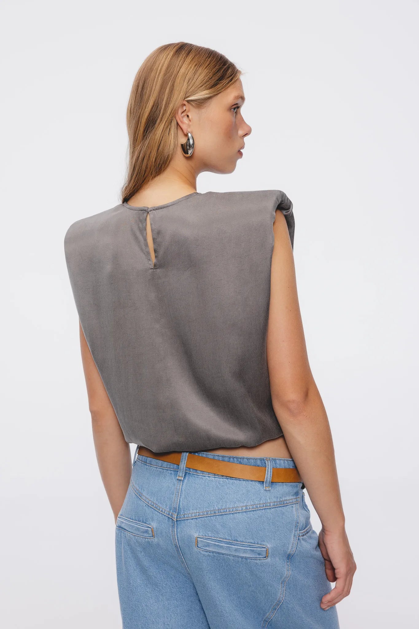 Top Heidi Stalowy Szary