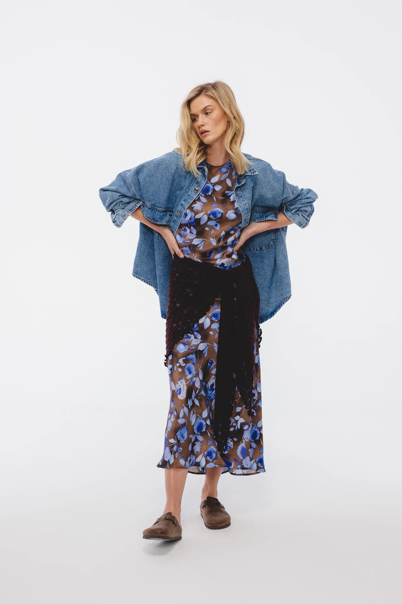 Sukienka Sarah Print Brązowy