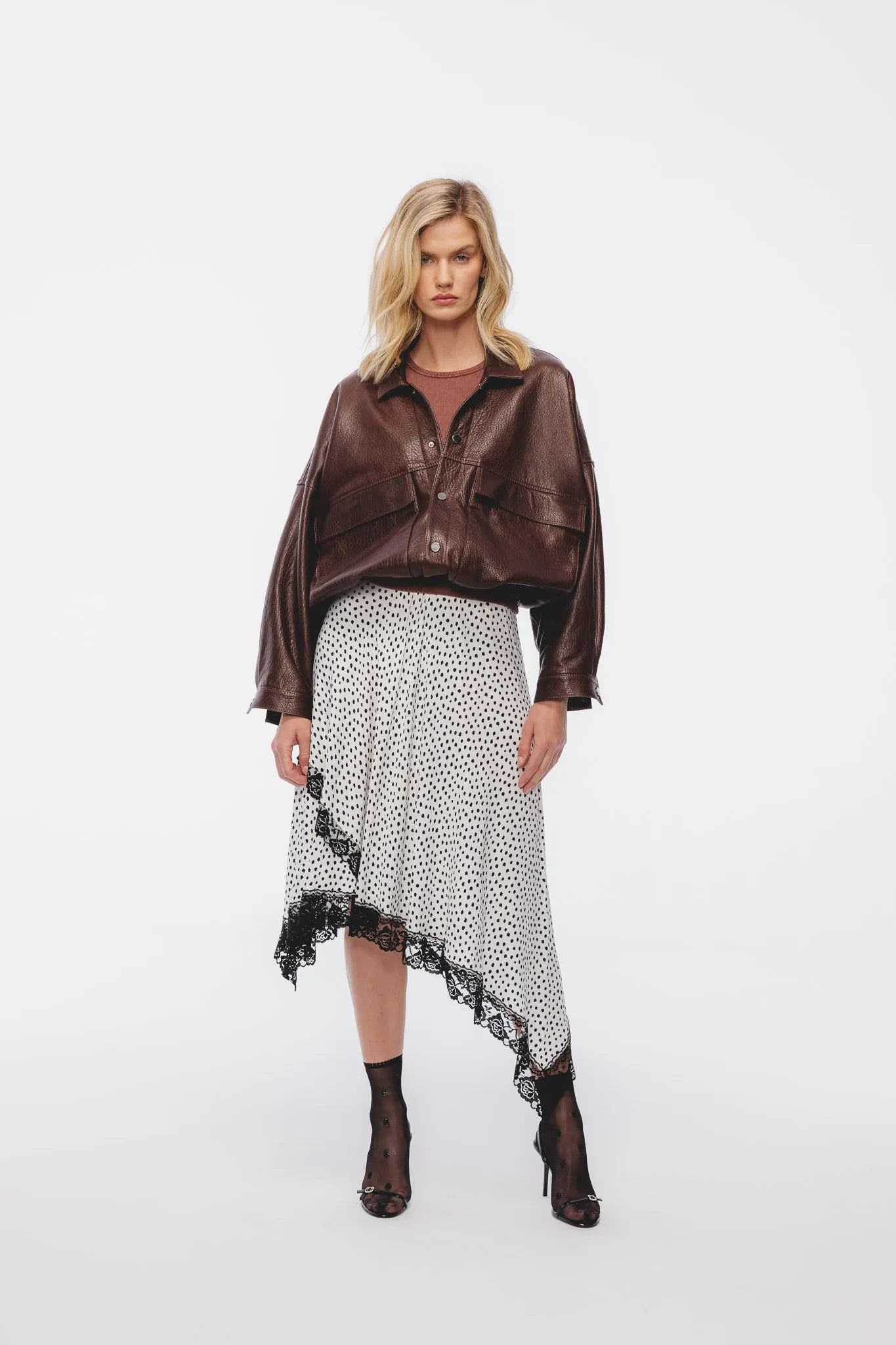 Spódnica Melisa Print Biało-Czarny