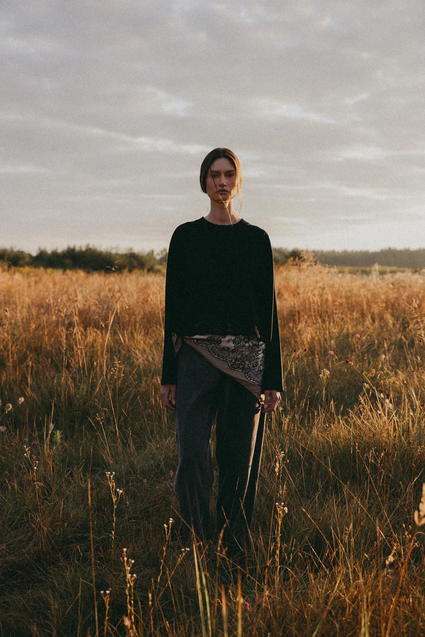 Spodnie Omena Stalowy Szary