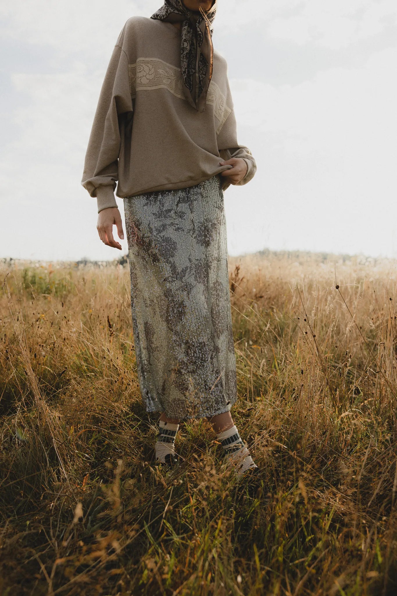 Spódnica cekinowa Stella Pistacjowy