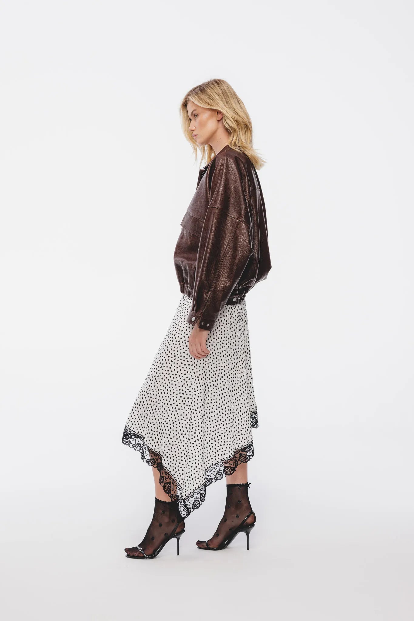 Spódnica Melisa Print Biało-Czarny