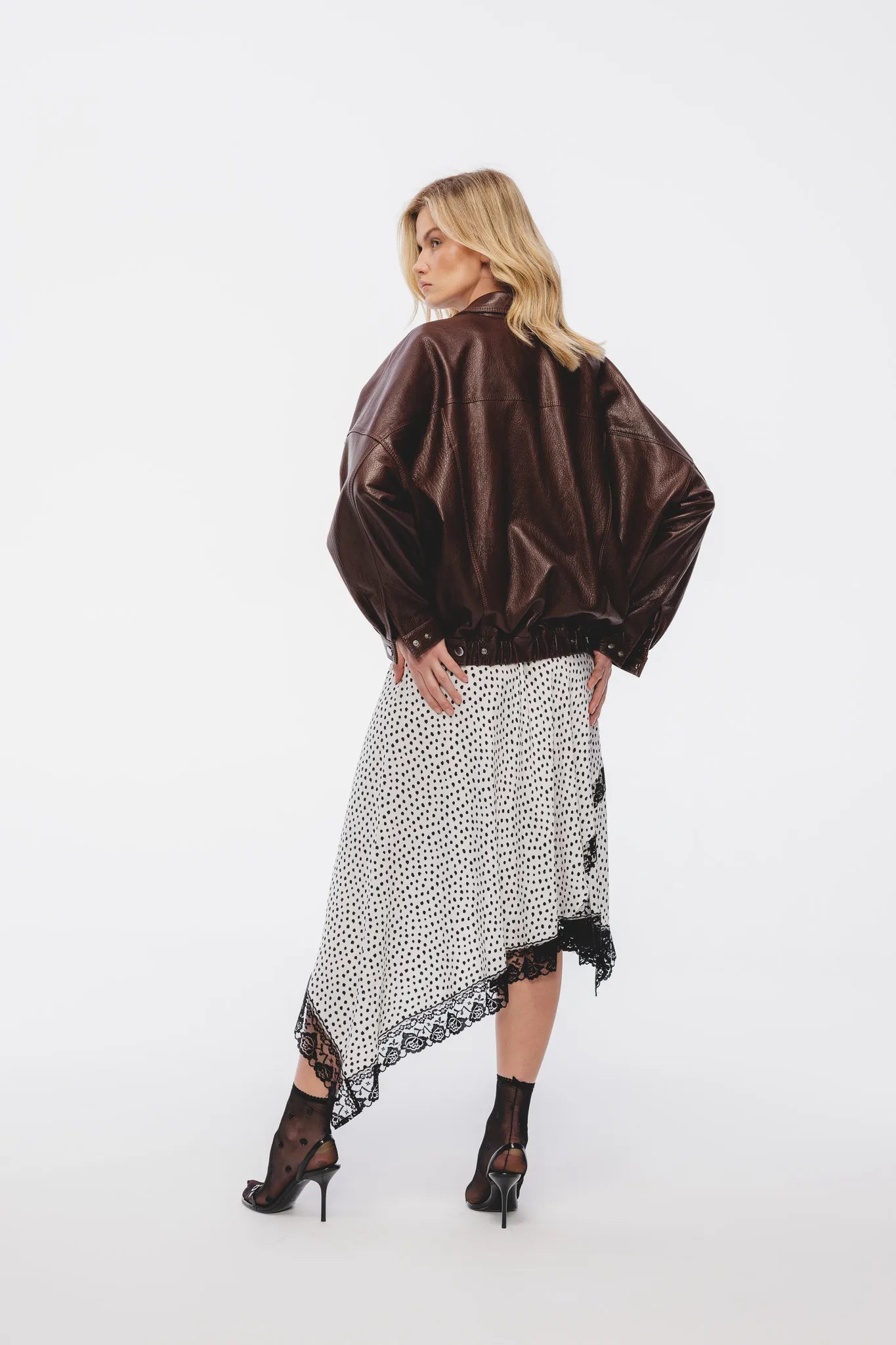 Spódnica Melisa Print Biało-Czarny