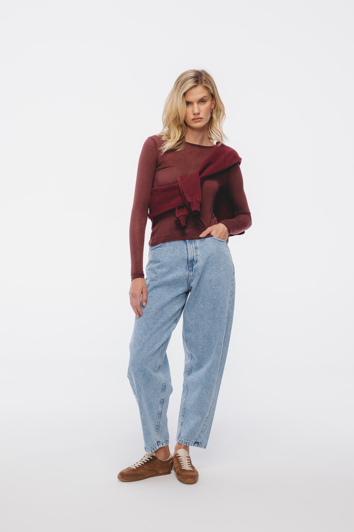 Longsleeve Hortensja Bordowy