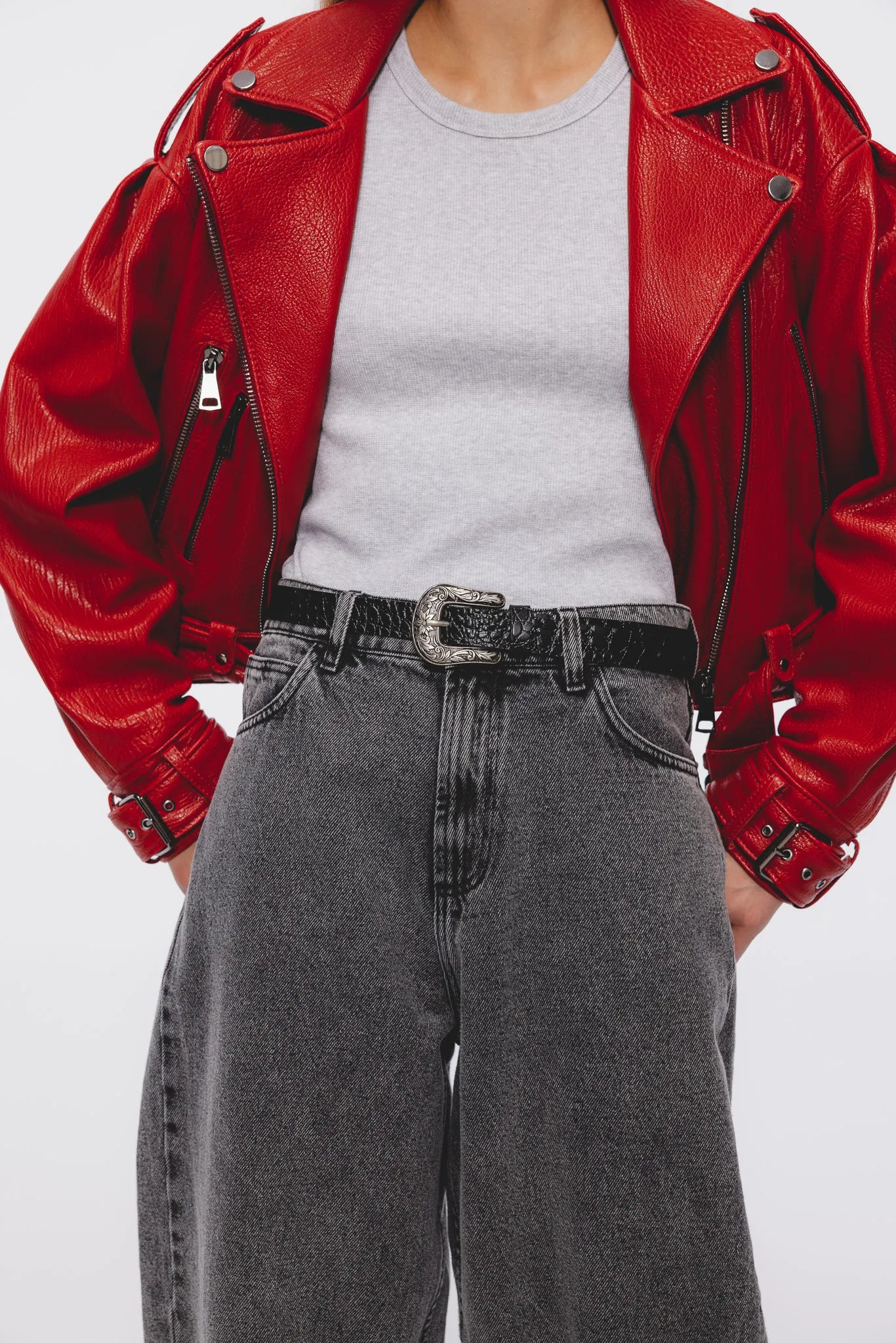 Spodnie Omena Stalowy Szary