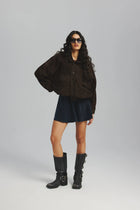 Kurtka zamszowa Katarzyna Czekoladowy