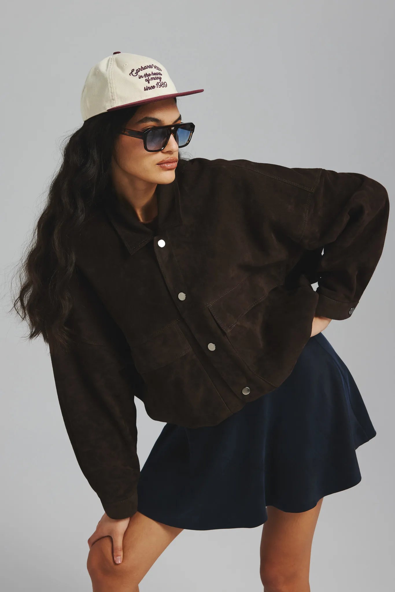 Kurtka zamszowa Katarzyna Czekoladowy