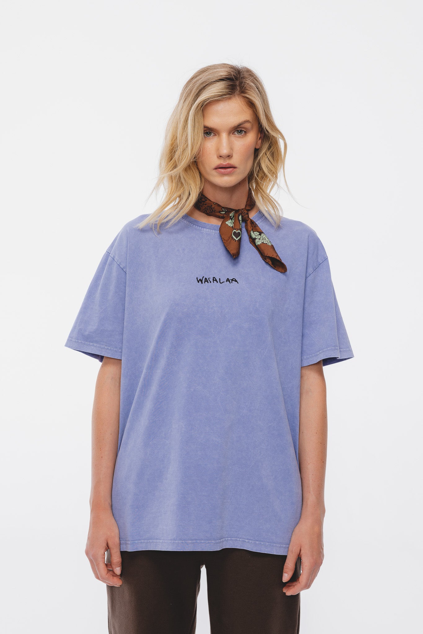 T-shirt Dru Vintage Print Sprany Jagodowy