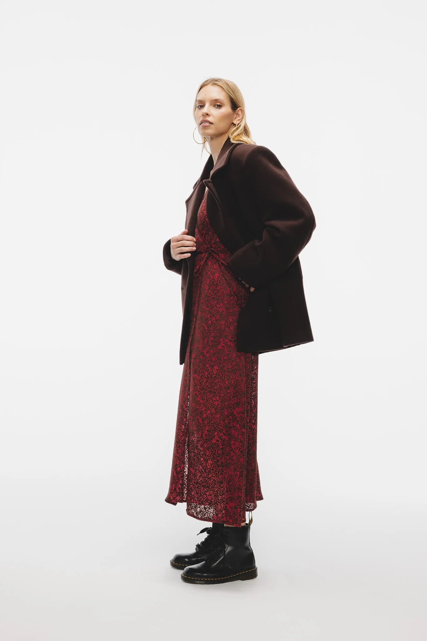 Sukienka Mary Czekoladowo-Fuksjowy