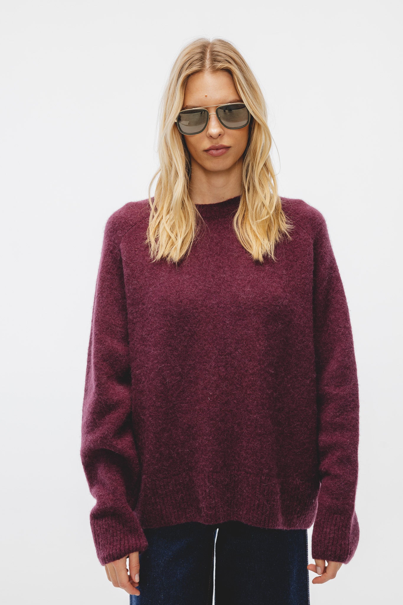 Sweter Mirka Bakłażanowy