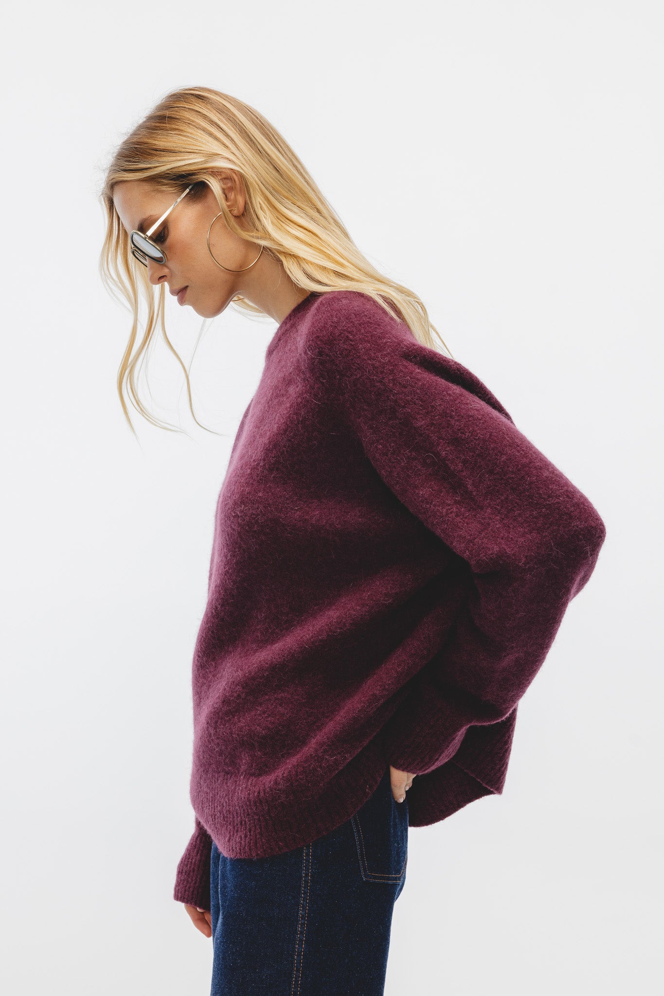 Sweter Mirka Bakłażanowy