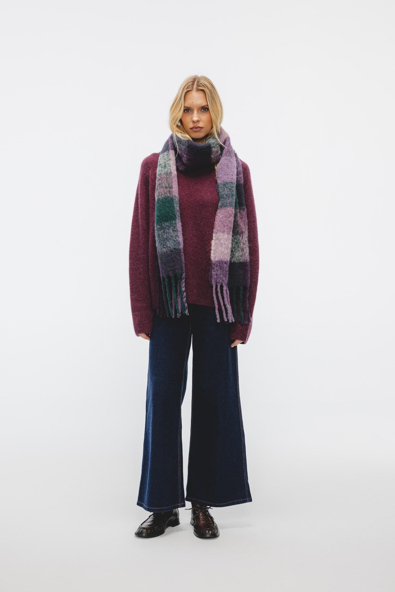 Sweter Mirka Bakłażanowy