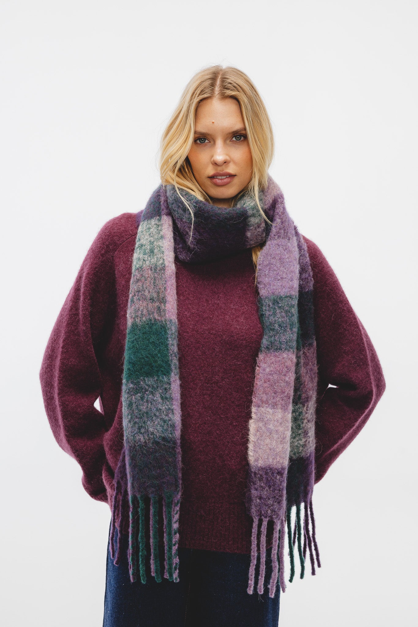 Sweter Mirka Bakłażanowy