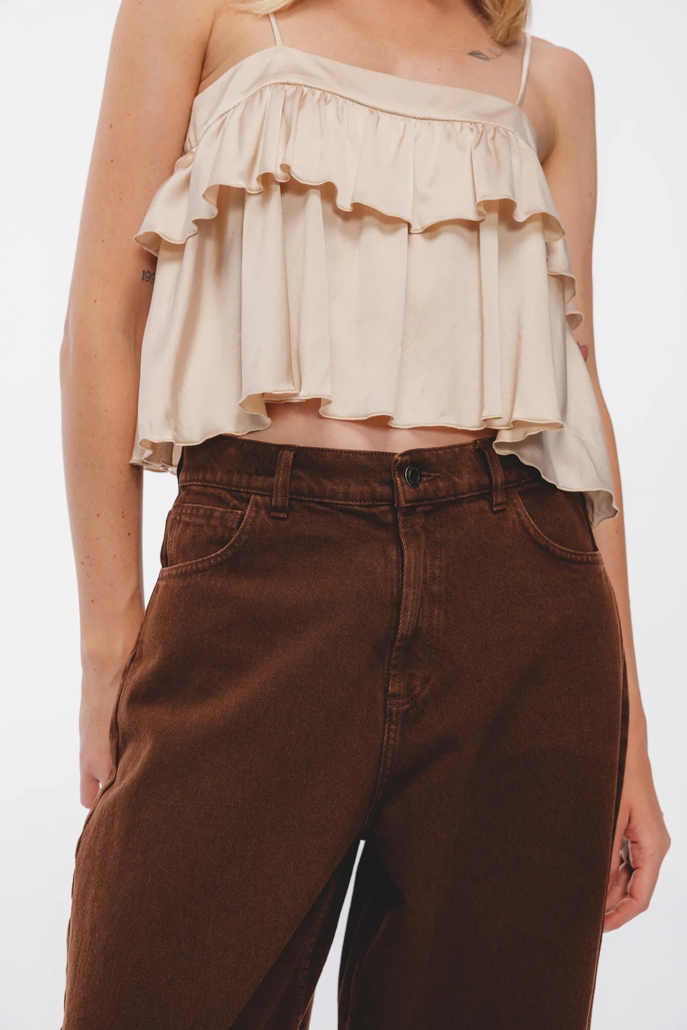 Spodnie Omena Pralinkowy