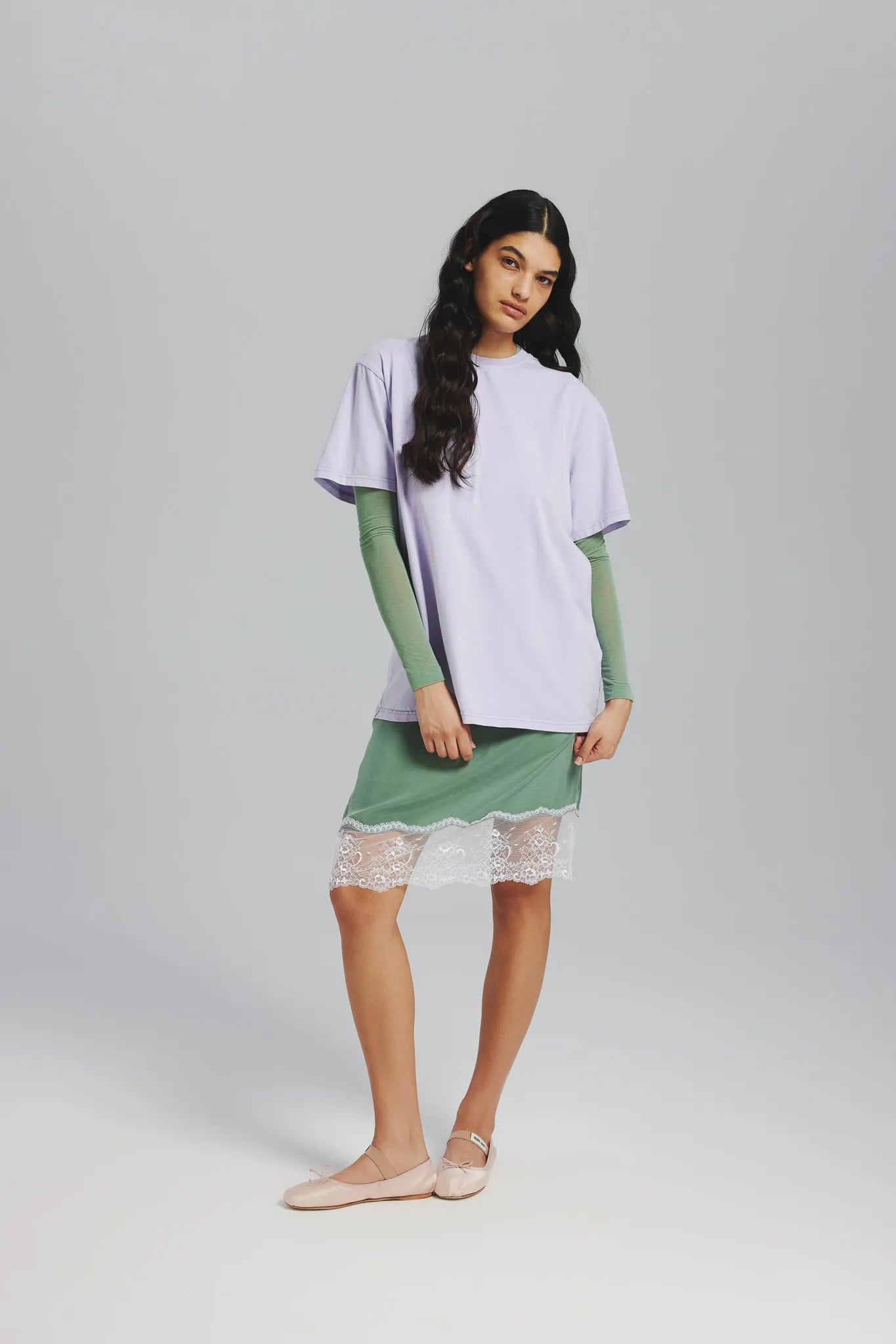 T-shirt Dru Vintage Sprany Lawendowy