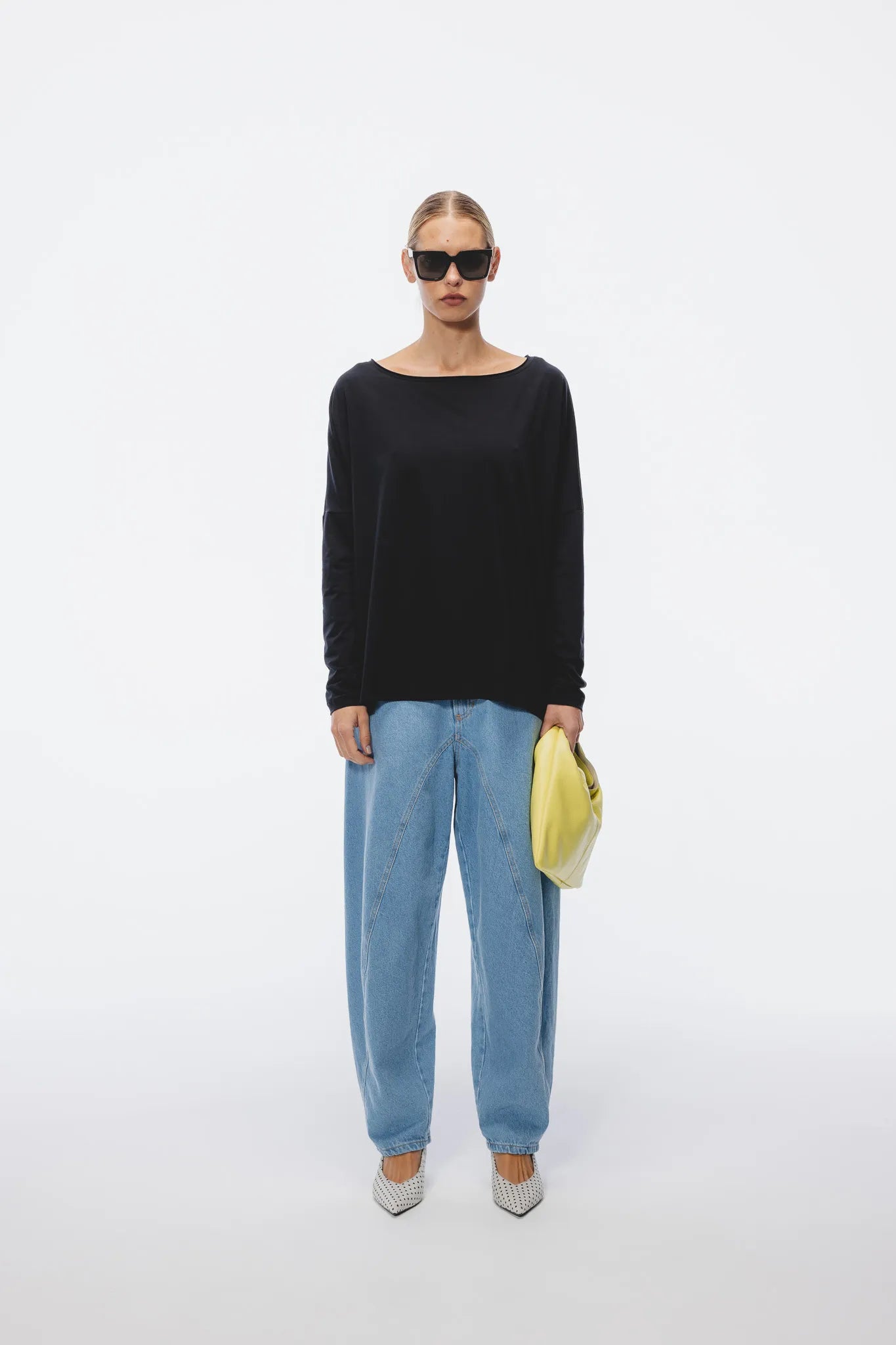 Longsleeve Lila Czarny