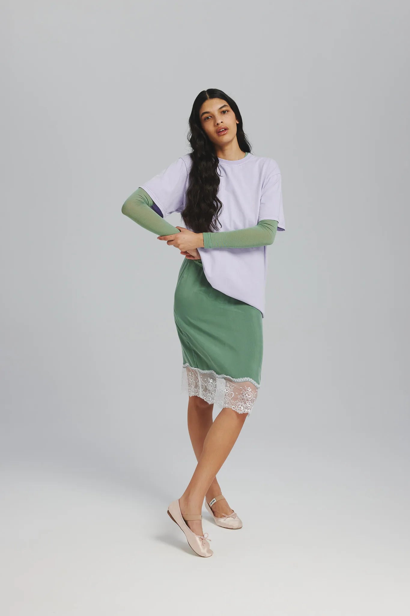 Spódnica April Lace Szałwiowy