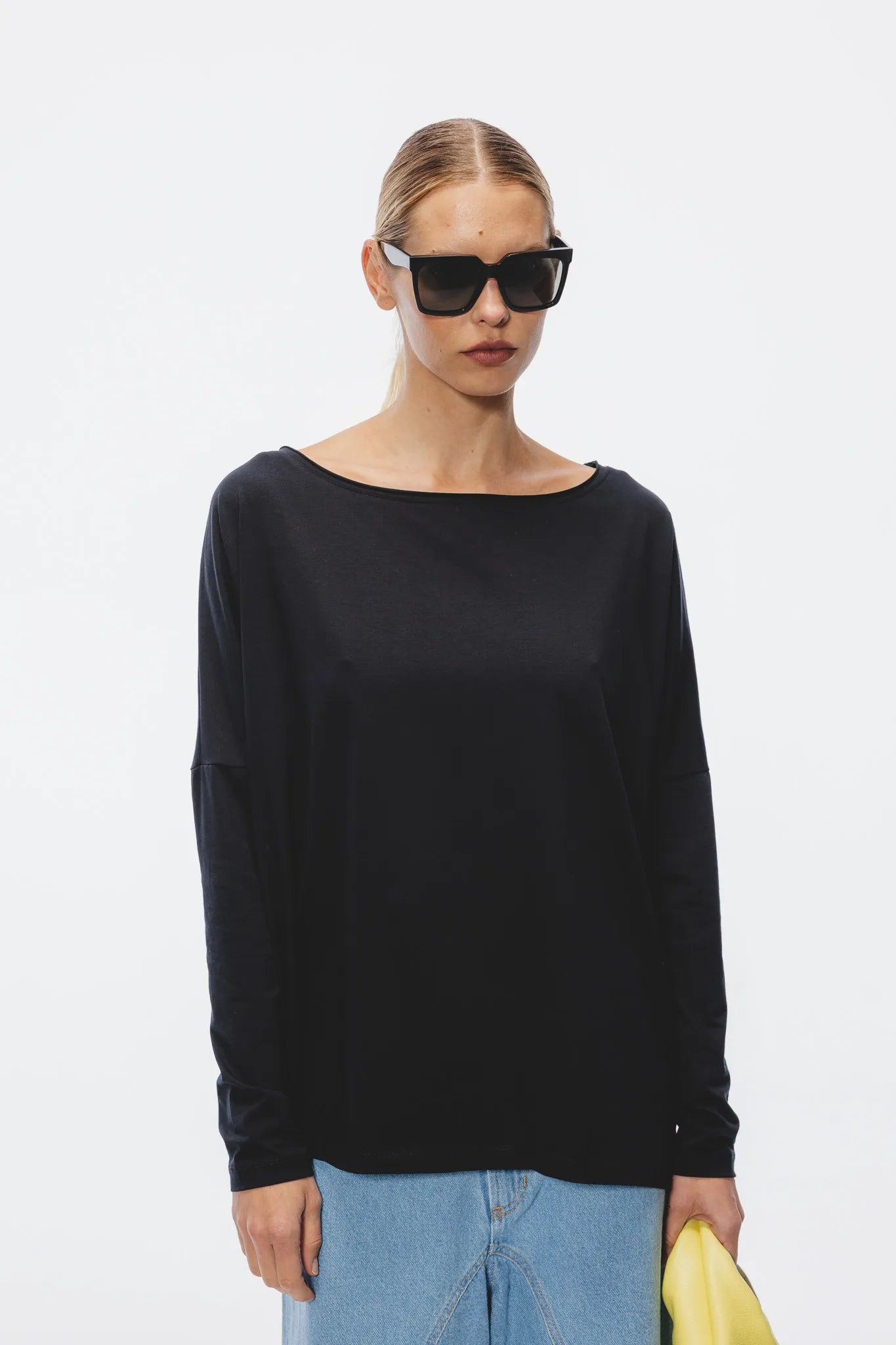 Longsleeve Lila Czarny