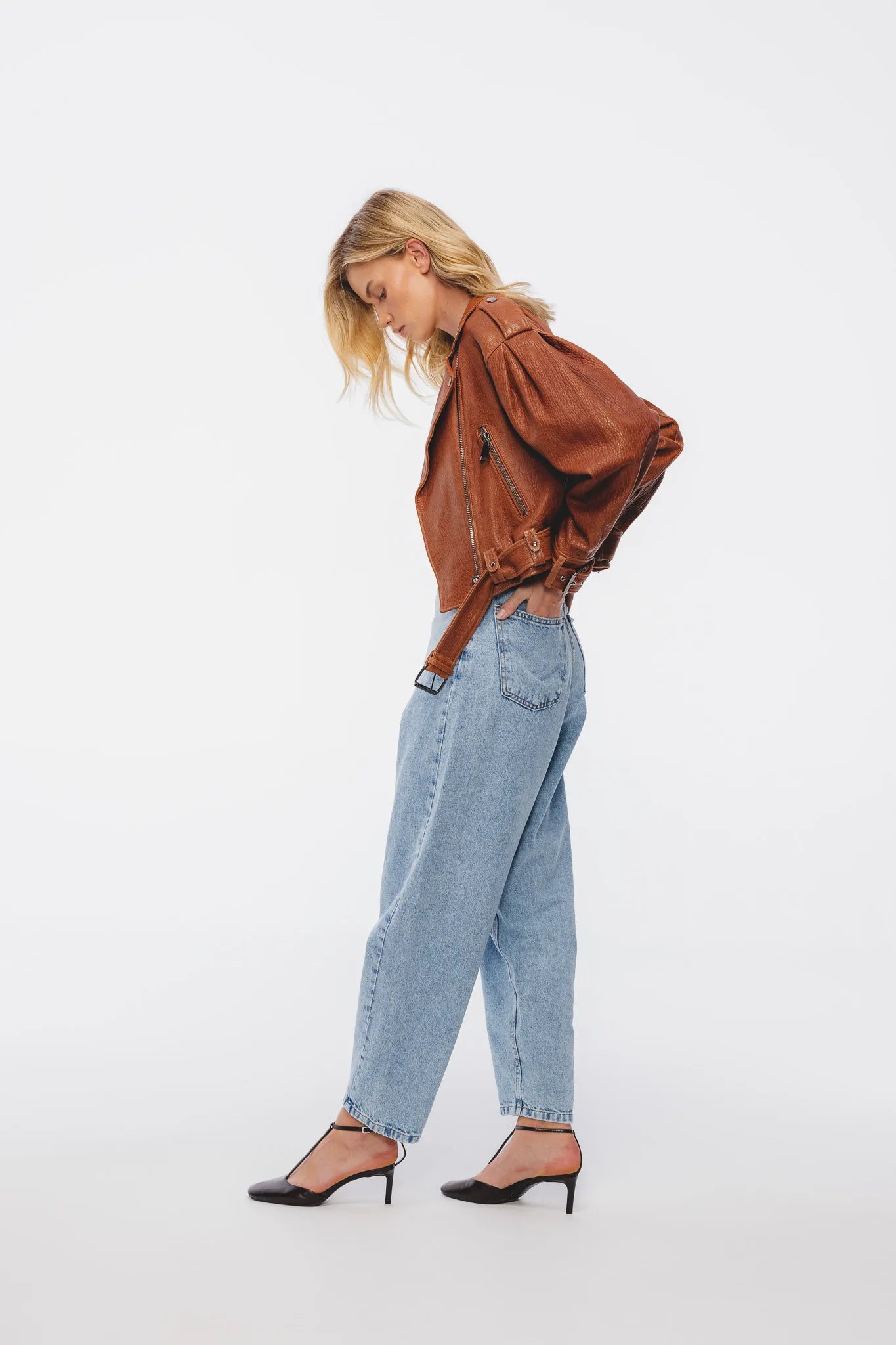 Spodnie Omena Kamienny Niebieski