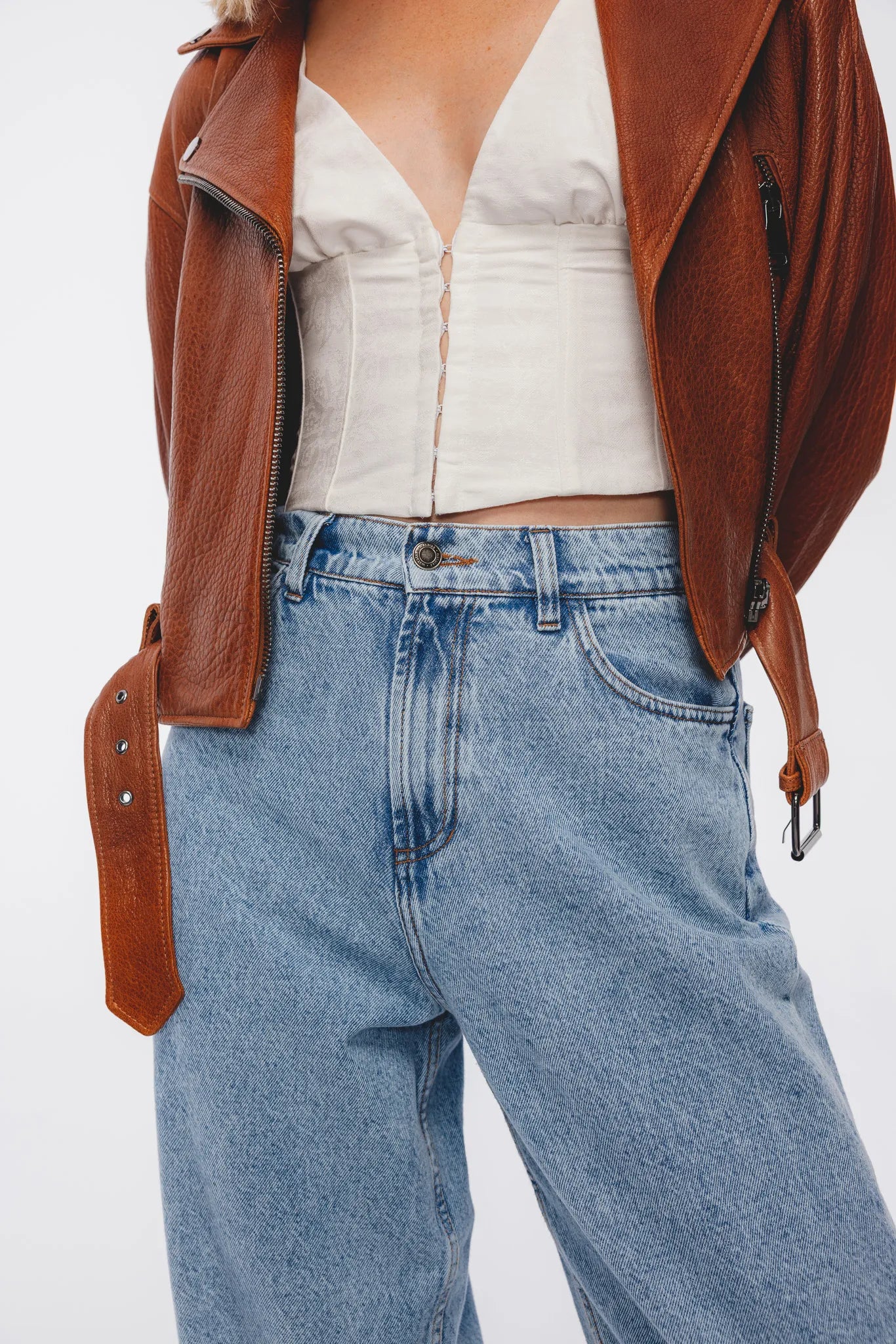 Spodnie Omena Kamienny Niebieski