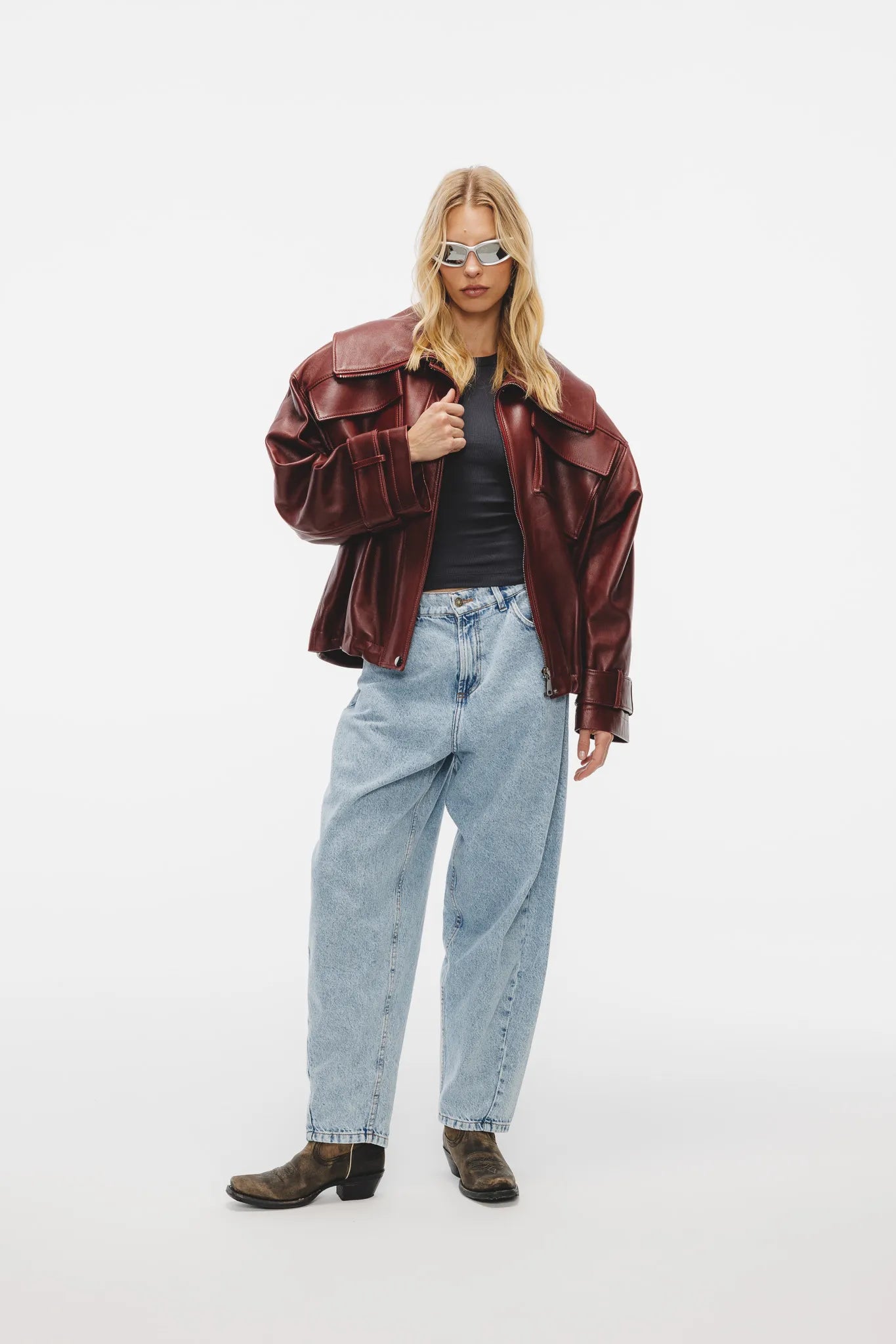 Spodnie Omena Kamienny Niebieski