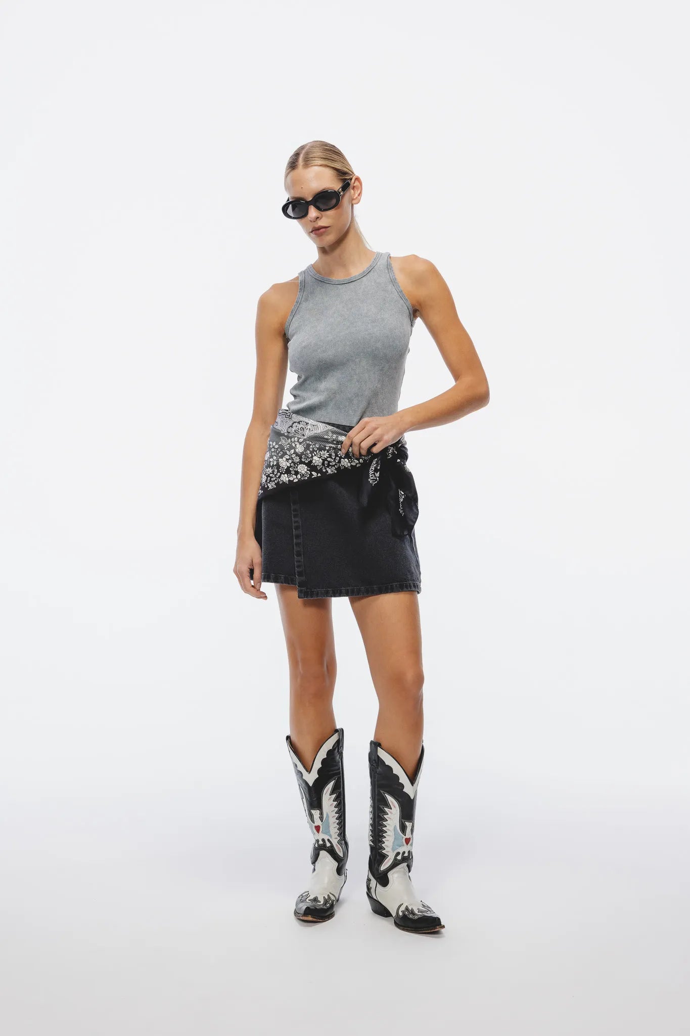 Top Aya Vintage Sprany Szary