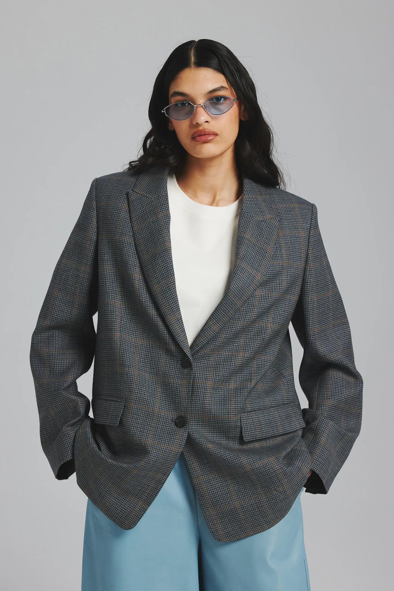 Marynarka Cameron Check Szary-Granatowy