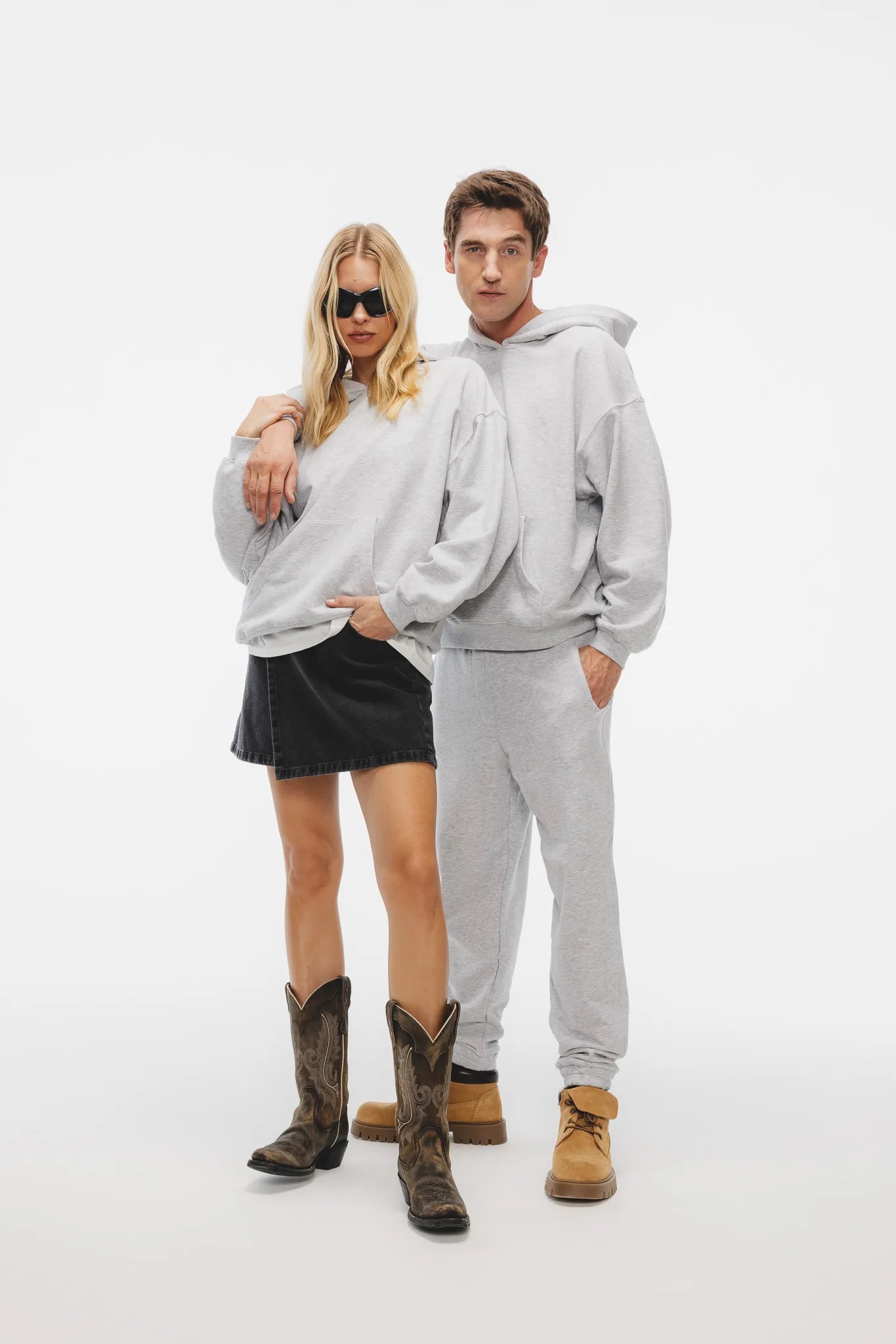 Spodnie Unisex Jasny Szary Melanż