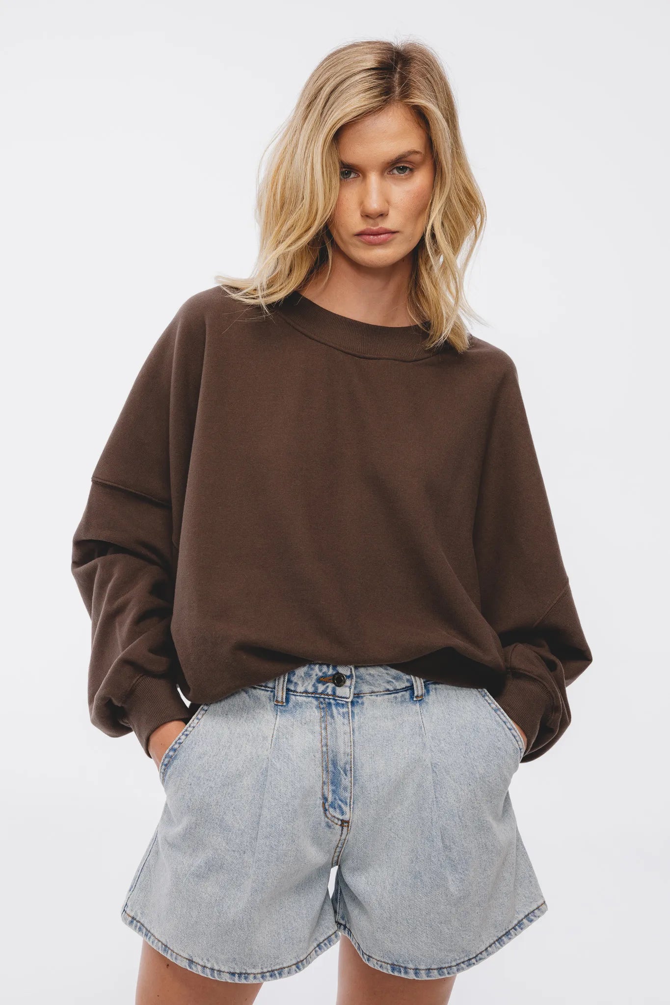 Spodenki Tesia Denim Sprany Jasny Niebieski