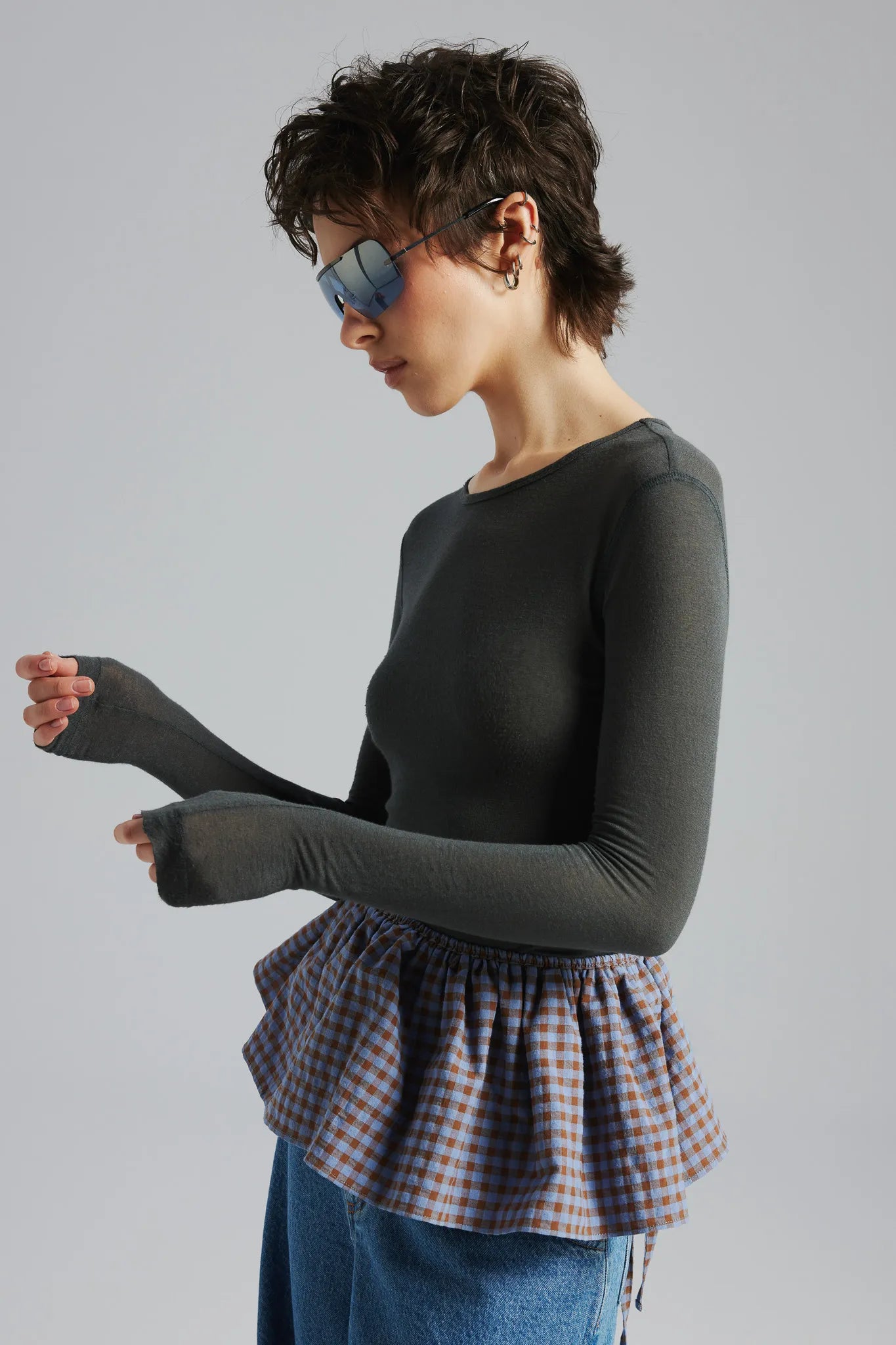 Longsleeve Hortensja Grafitowy