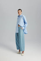 Spodnie Skórzane Sora Błękitny