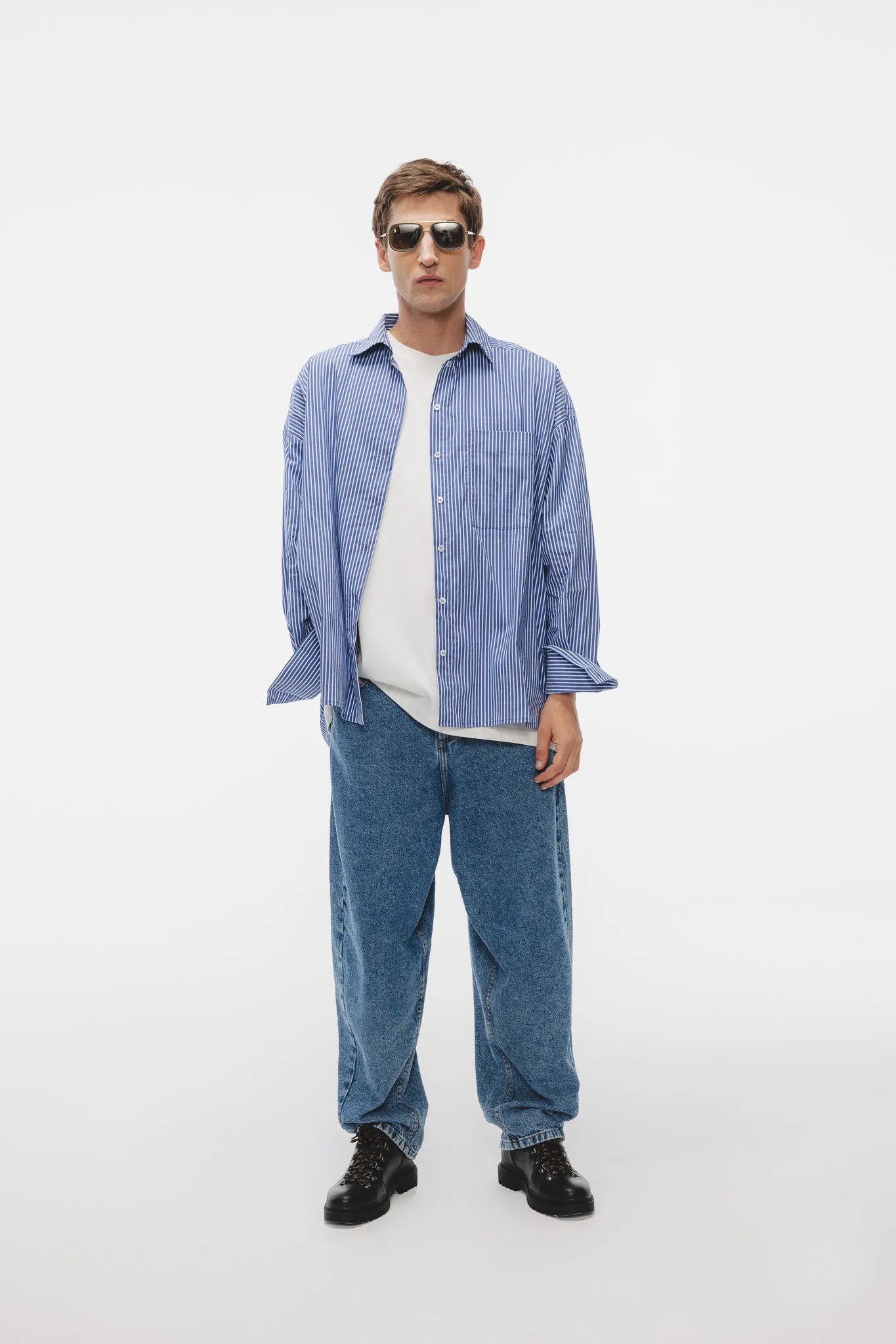 Koszula Aga Granatowy-Biały