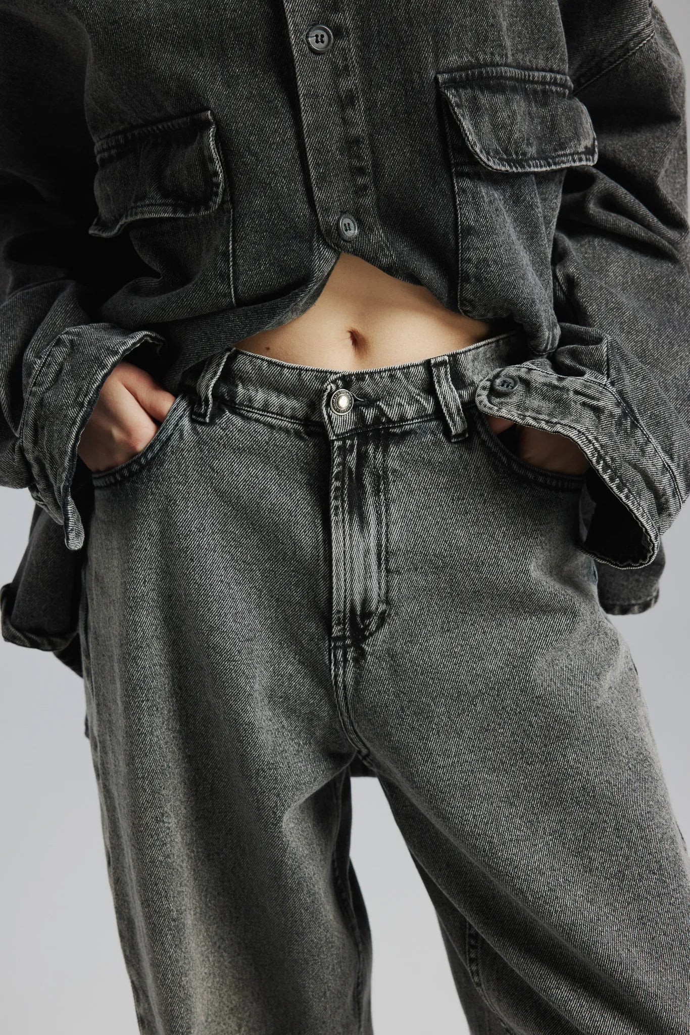 Spodnie Omena Stalowy Szary