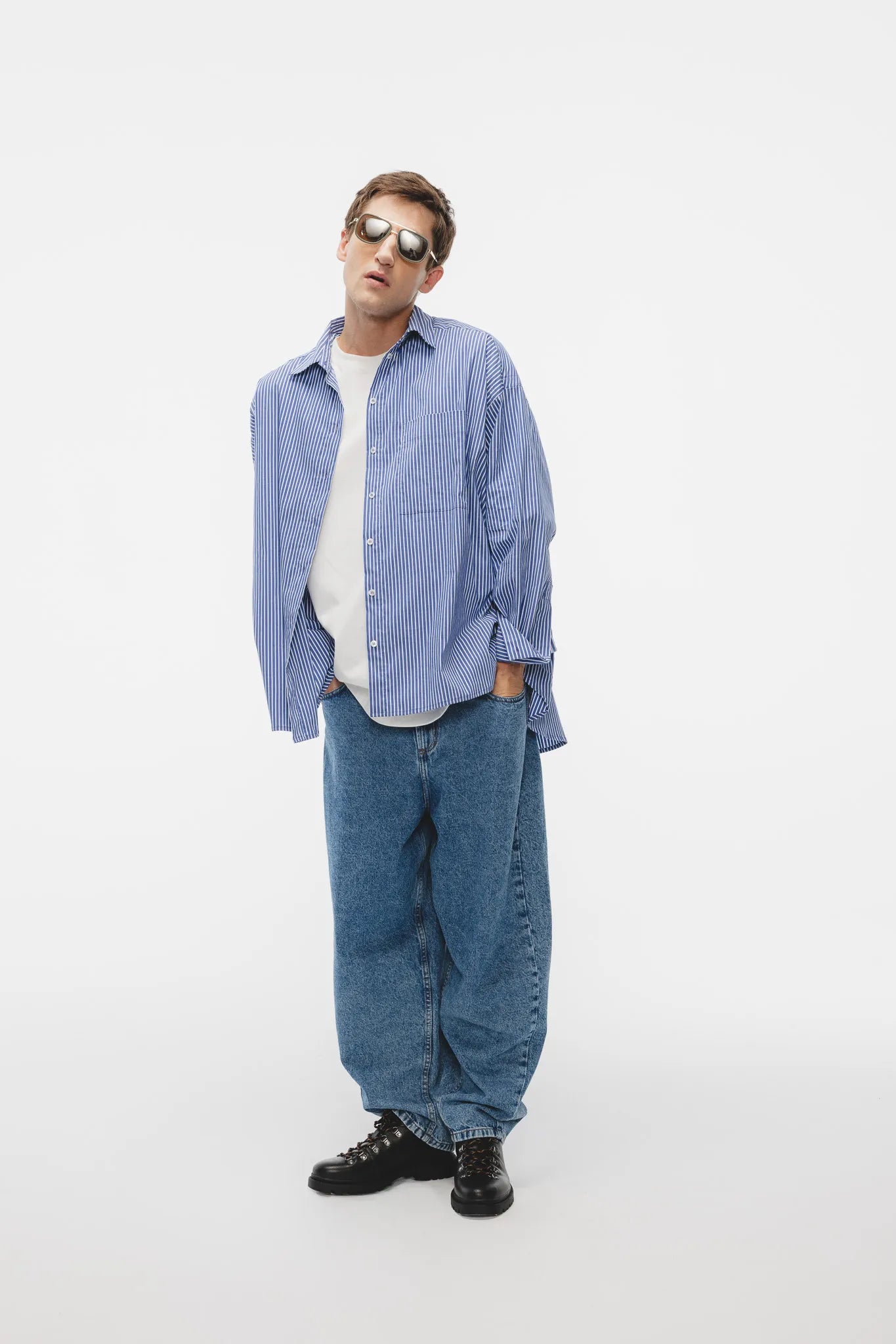 Koszula Aga Granatowy-Biały