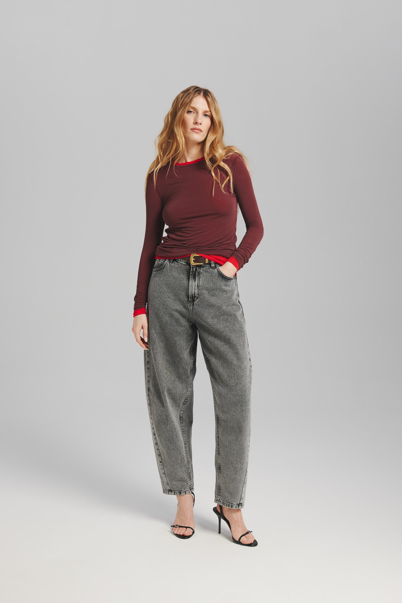 Longsleeve Hortensja Bordowy