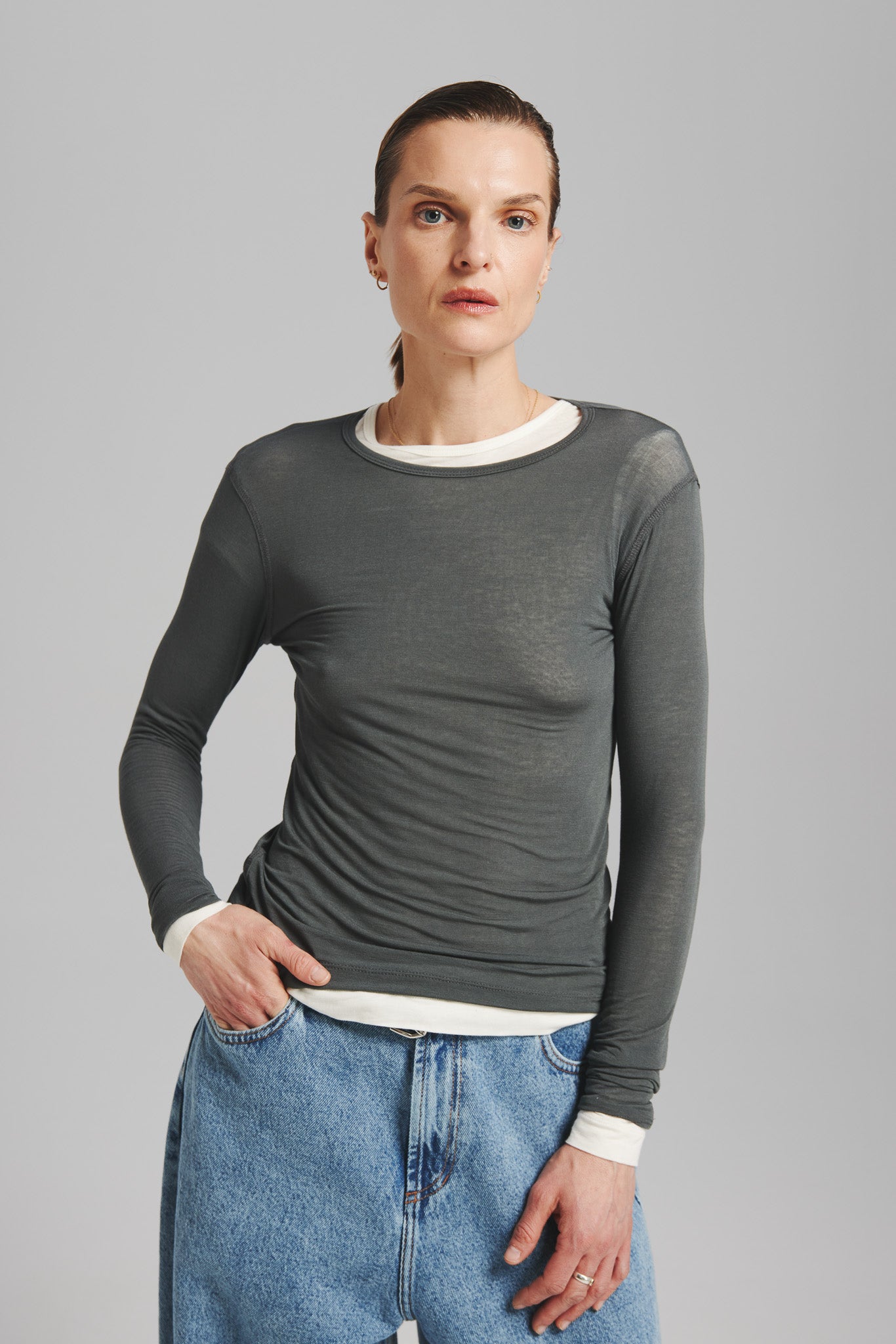 Longsleeve Hortensja Grafitowy