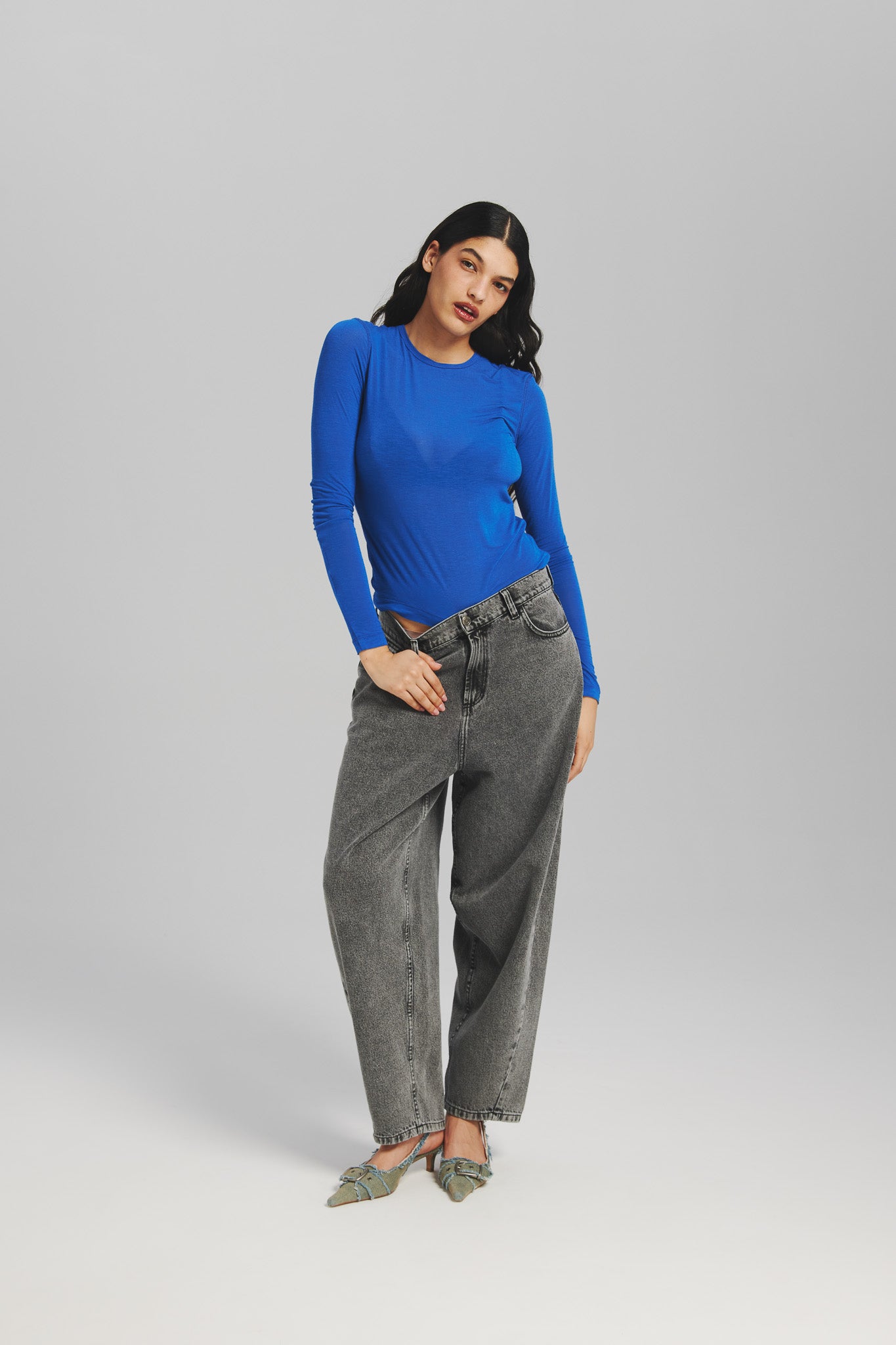 Longsleeve Hortensja Kobaltowy